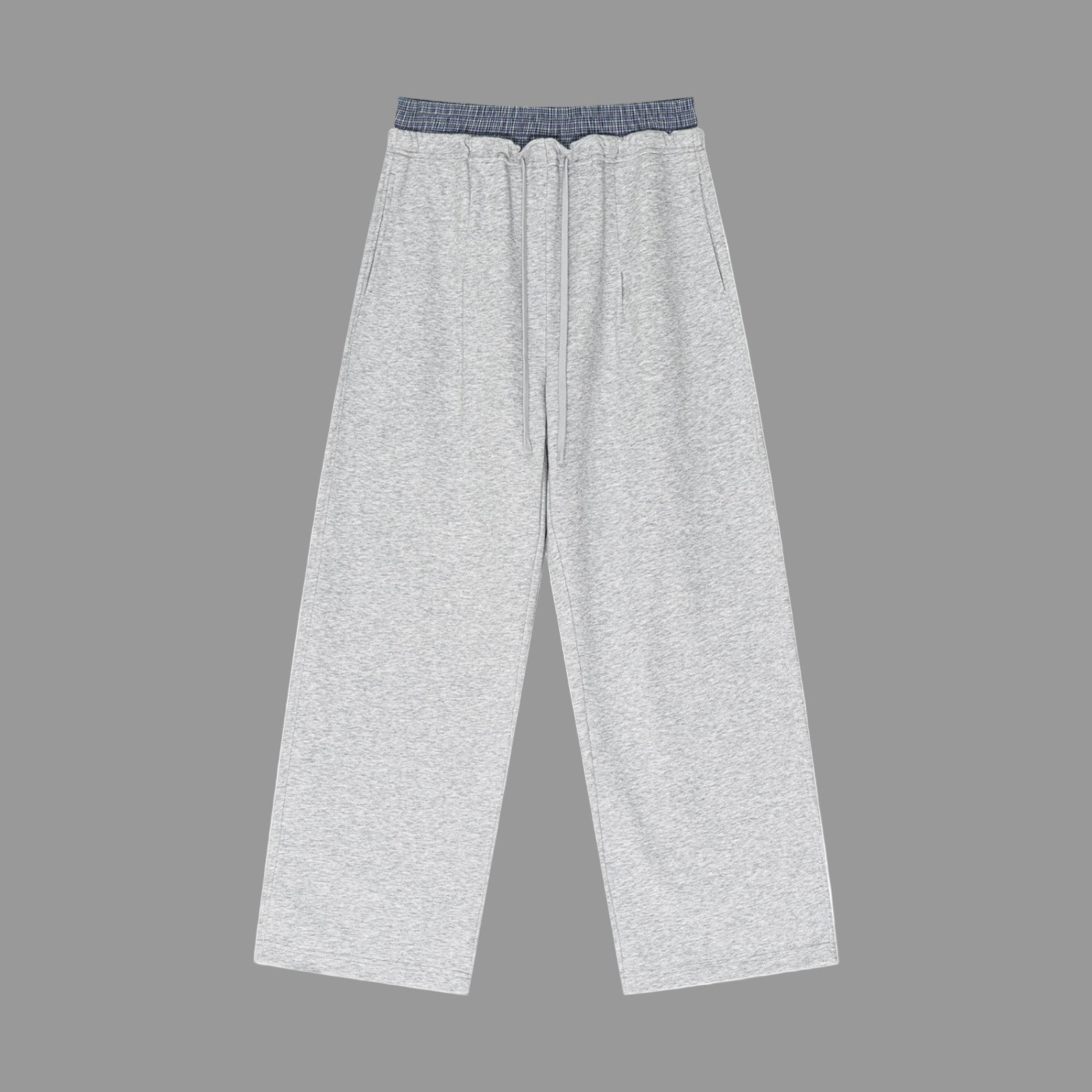 Pantalon à carreaux à taille contrastée