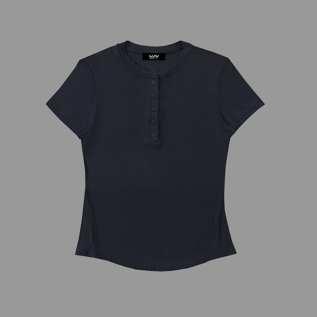 T-shirt Henley moulant en modal