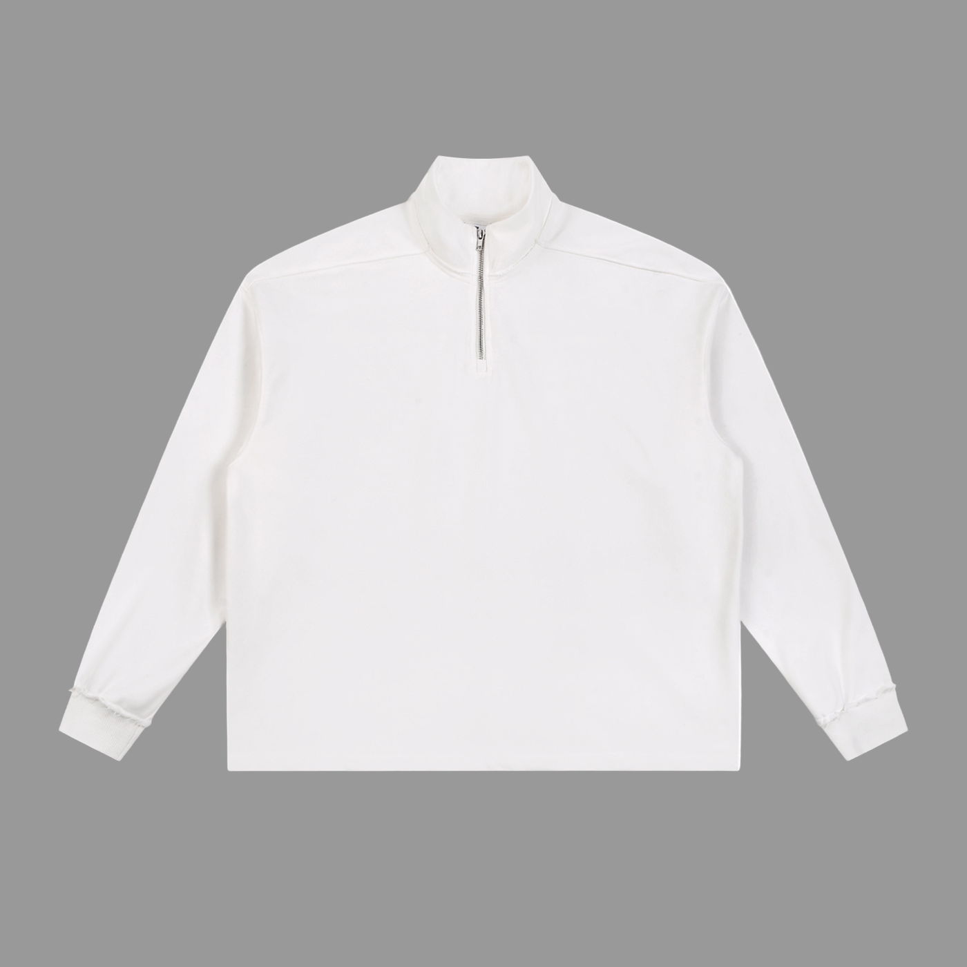 Sweat-shirt polaire à demi-zip bords roulés