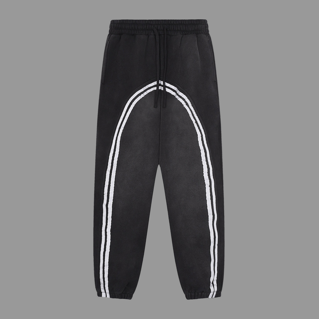 Pantalon jogging en polaire à bandes contrastées