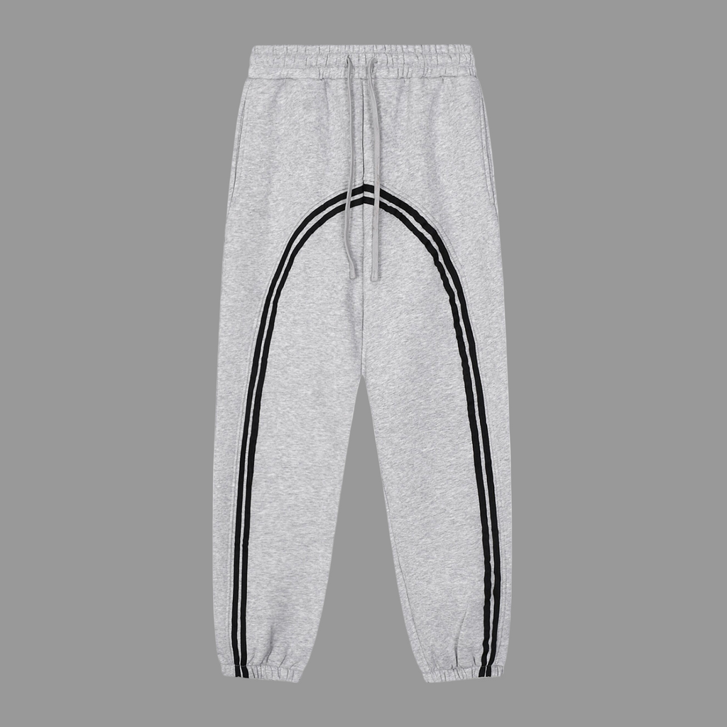 Pantalon jogging en polaire à bandes contrastées