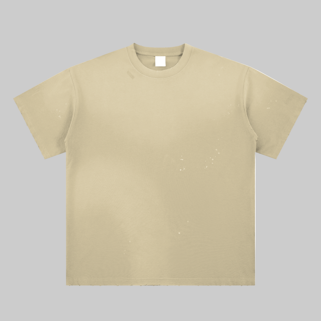 T-shirt à effet délavé et effiloché à la main