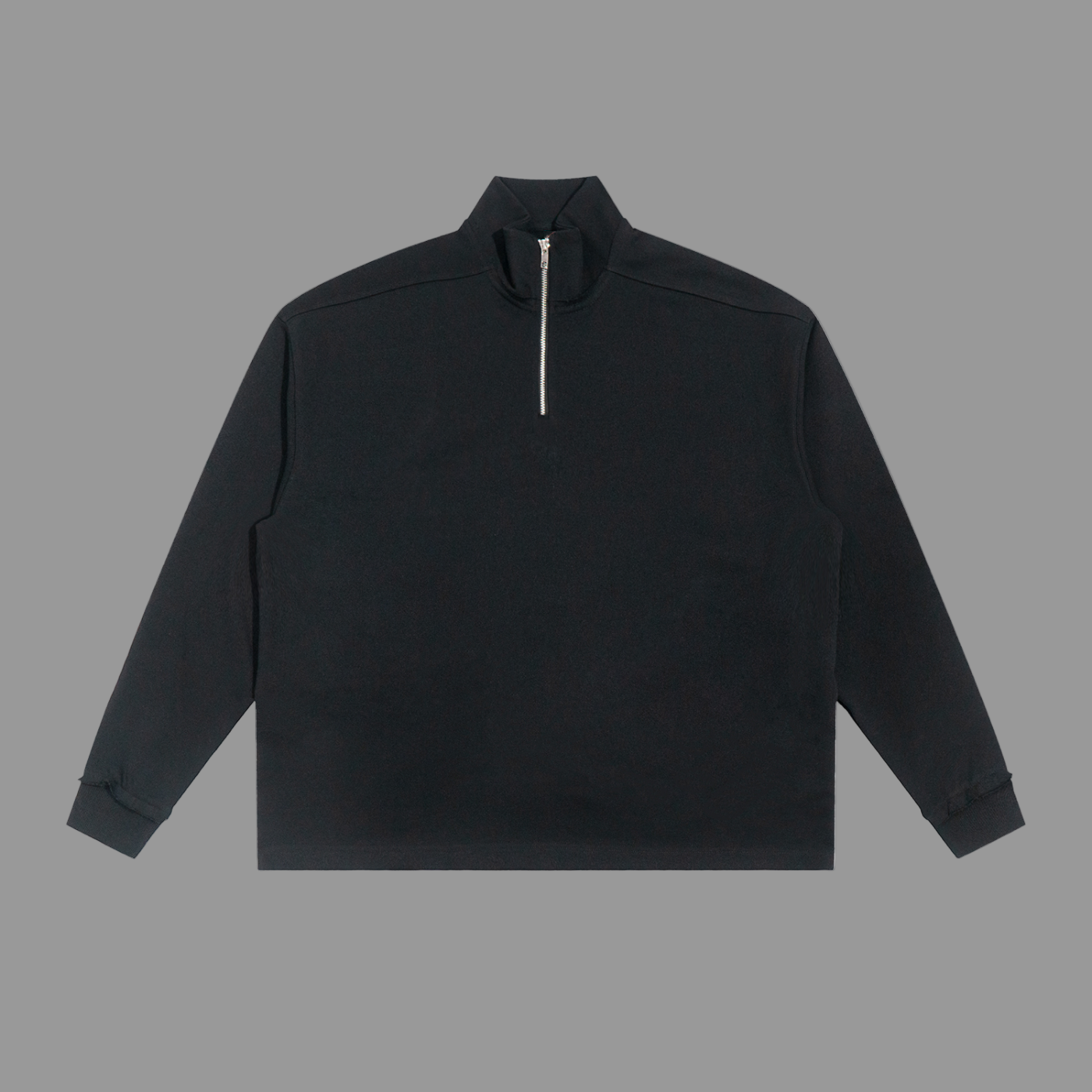 Sweat-shirt polaire à demi-zip bords roulés