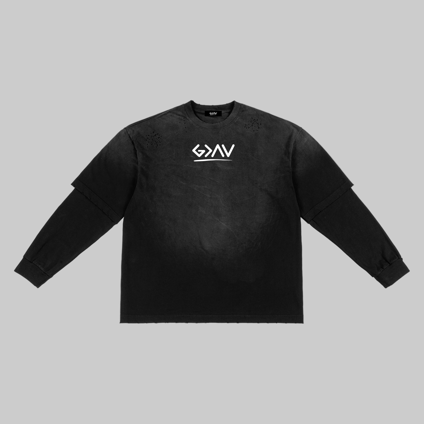 Sunfade Hand-Frayed Faux Two-Piece T-Shirt