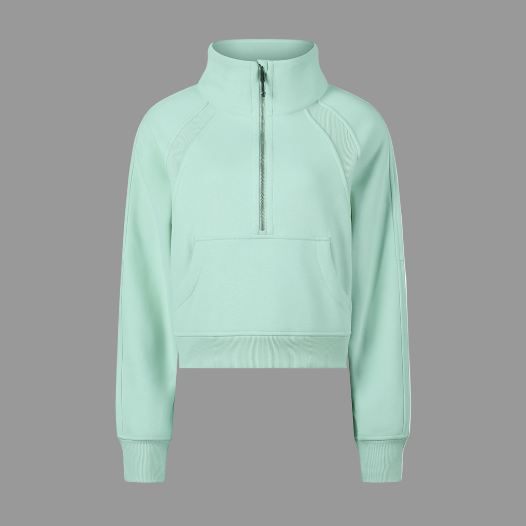 Sweat-shirt court à demi-zip