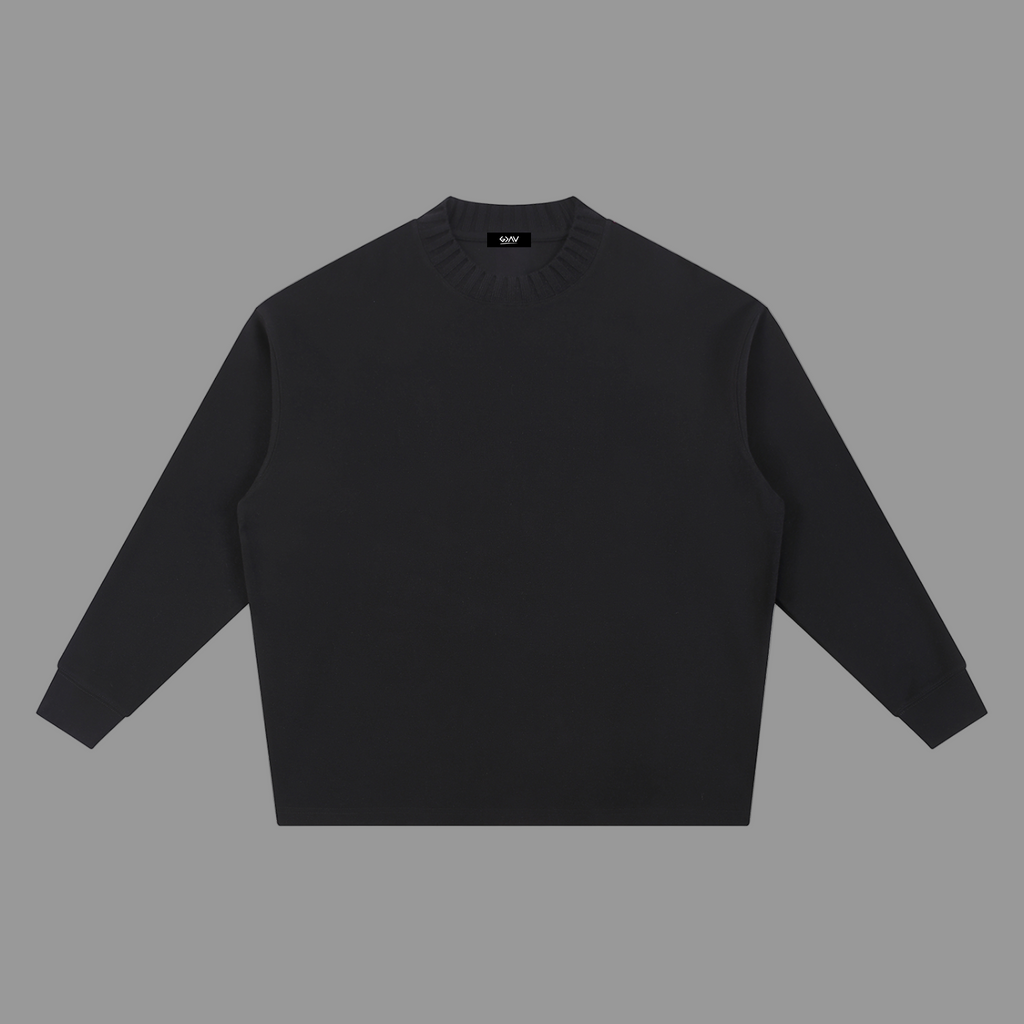 Sweat-shirt oversize à col rond en maille