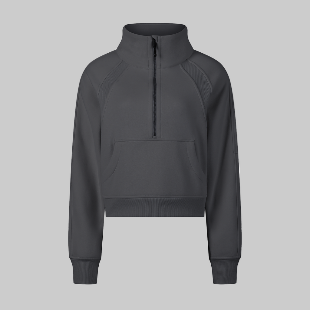 Sweat-shirt court à demi-zip