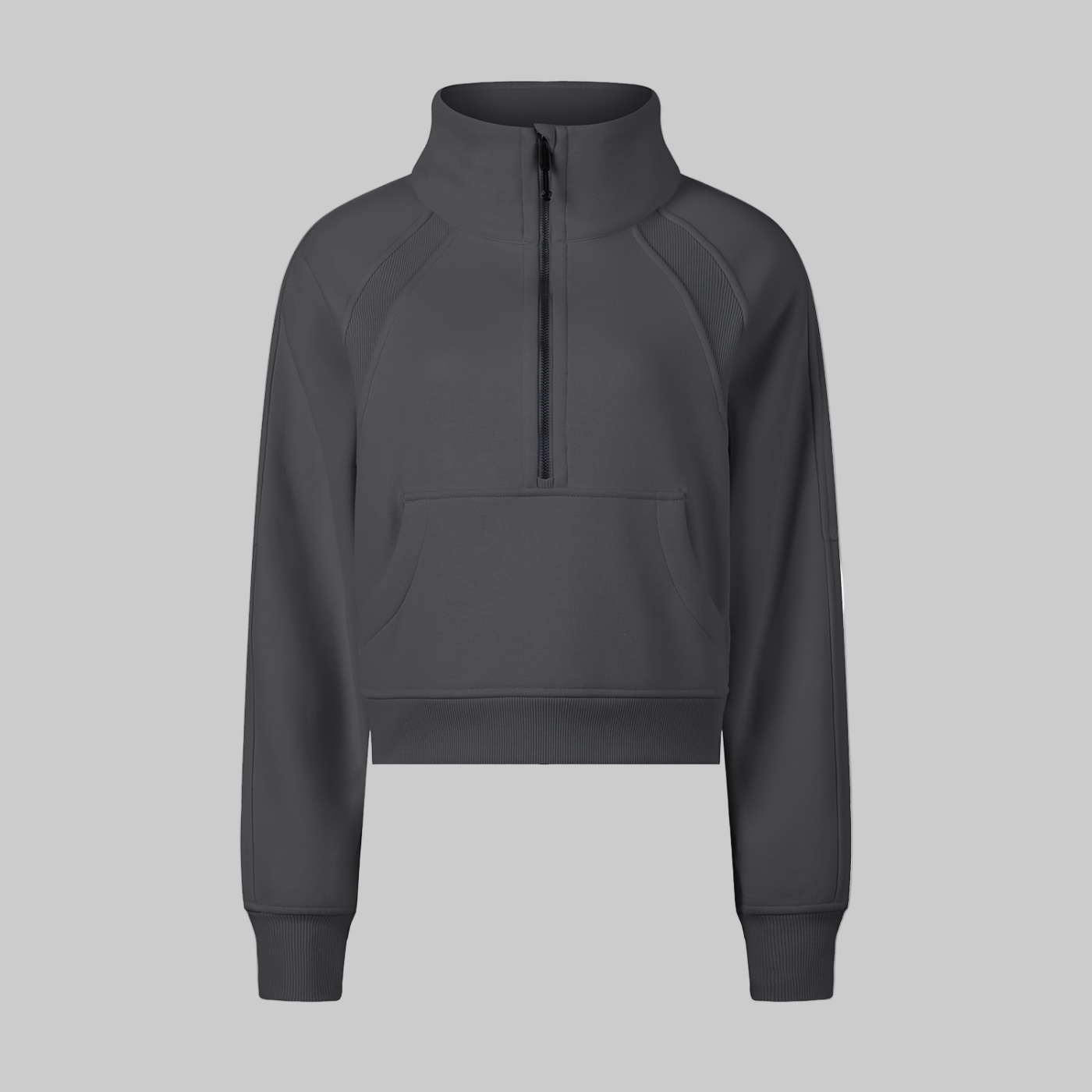 Sweat-shirt court à demi-zip