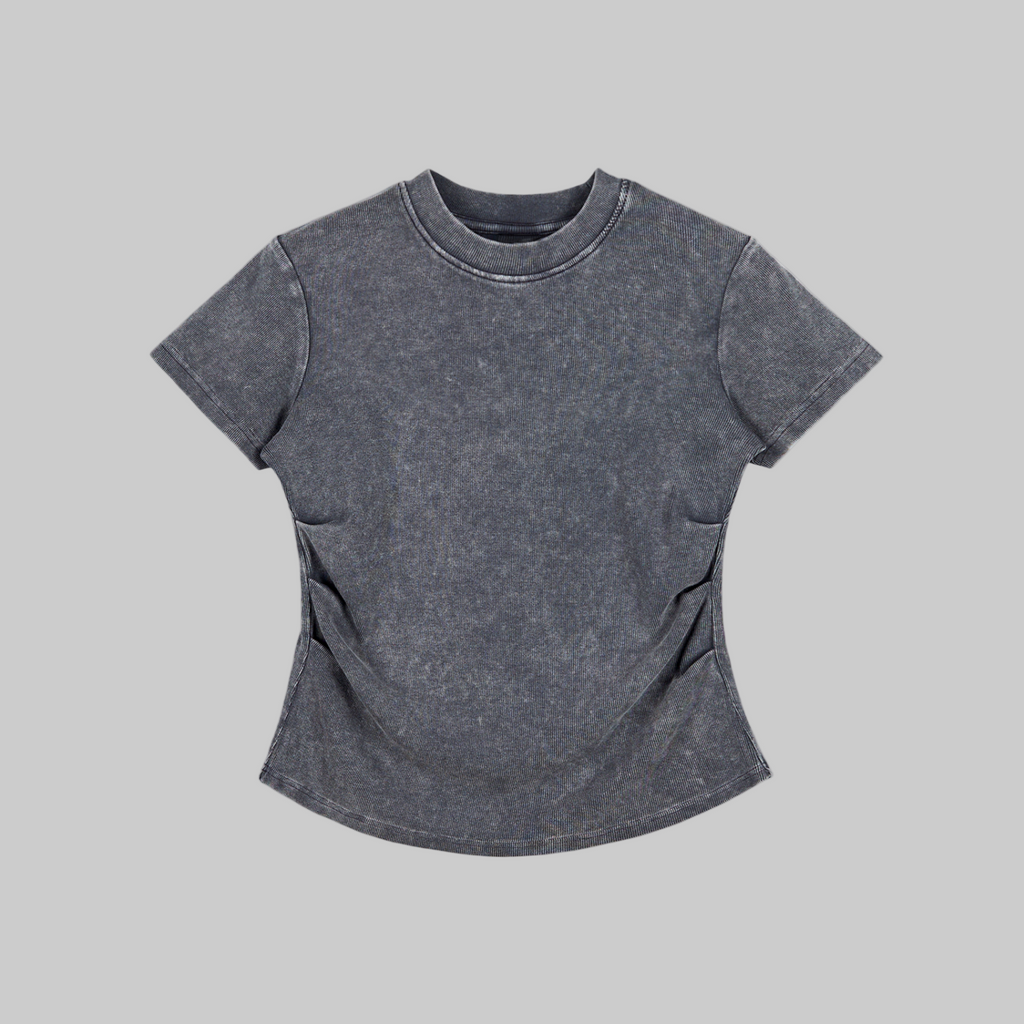 T-shirt moulant vintage en coton