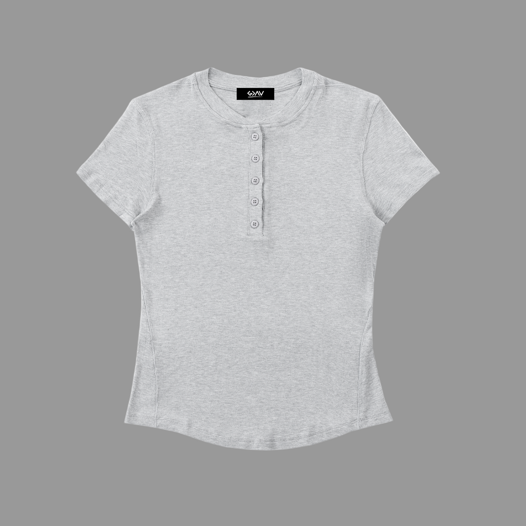 T-shirt Henley moulant en modal