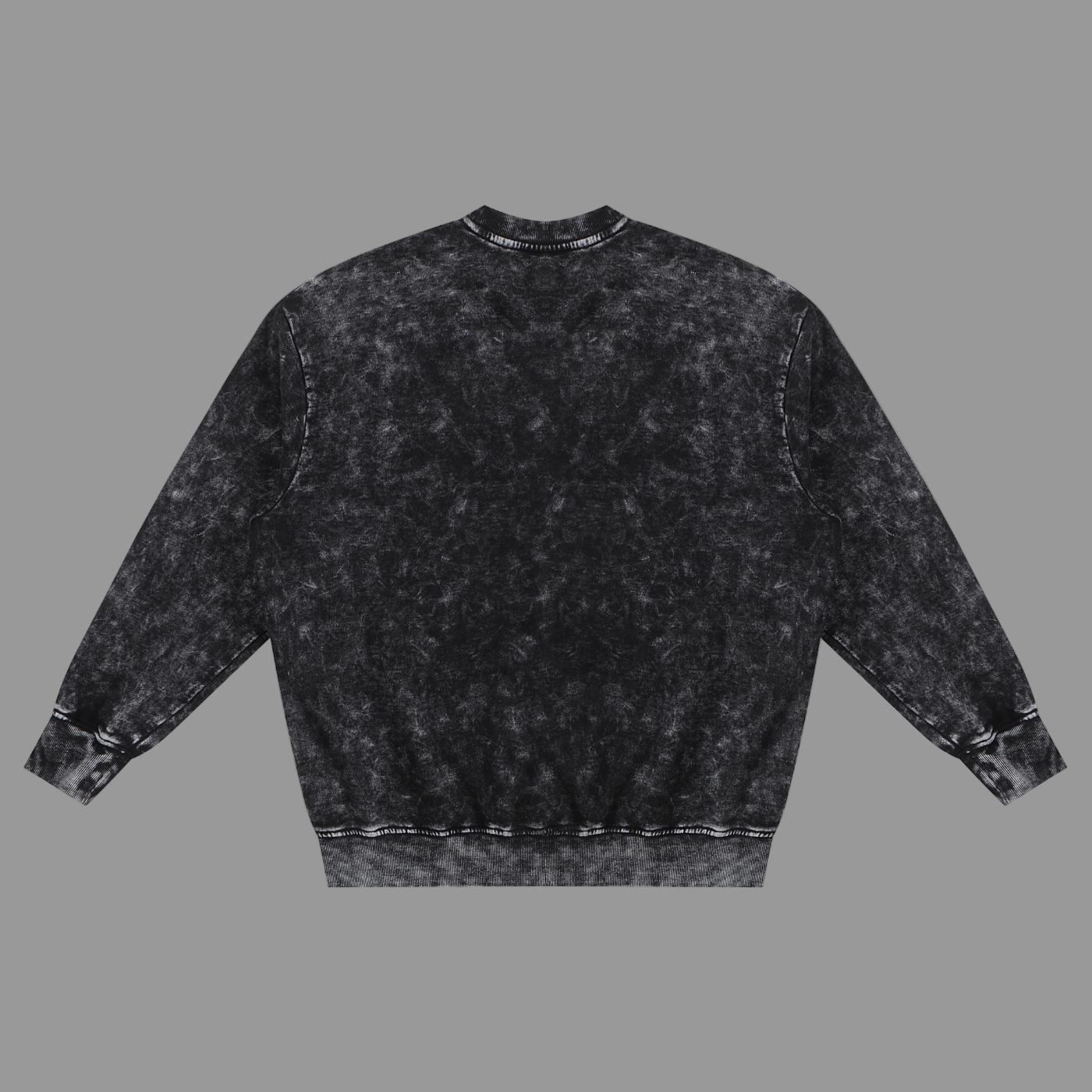 Sweat-shirt délavé à la neige et effiloché à la main