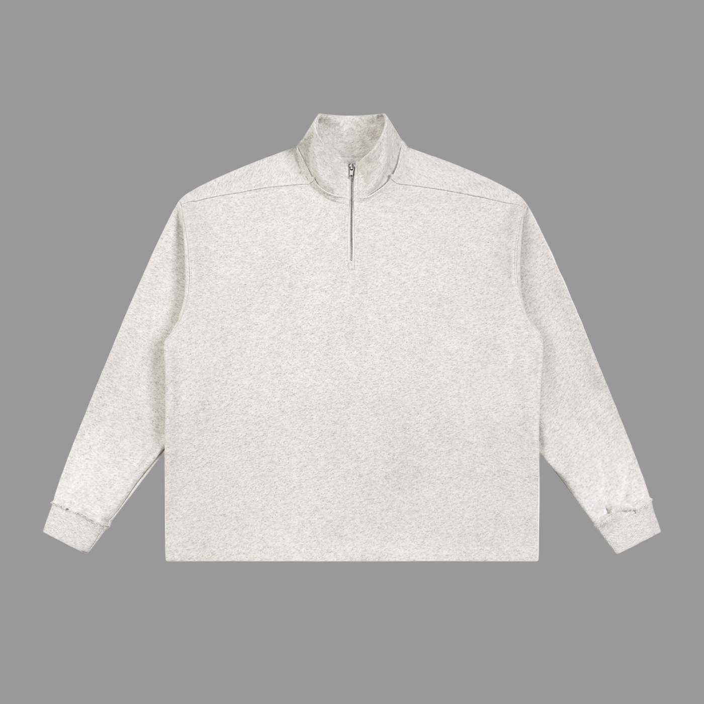 Sweat-shirt polaire à demi-zip bords roulés