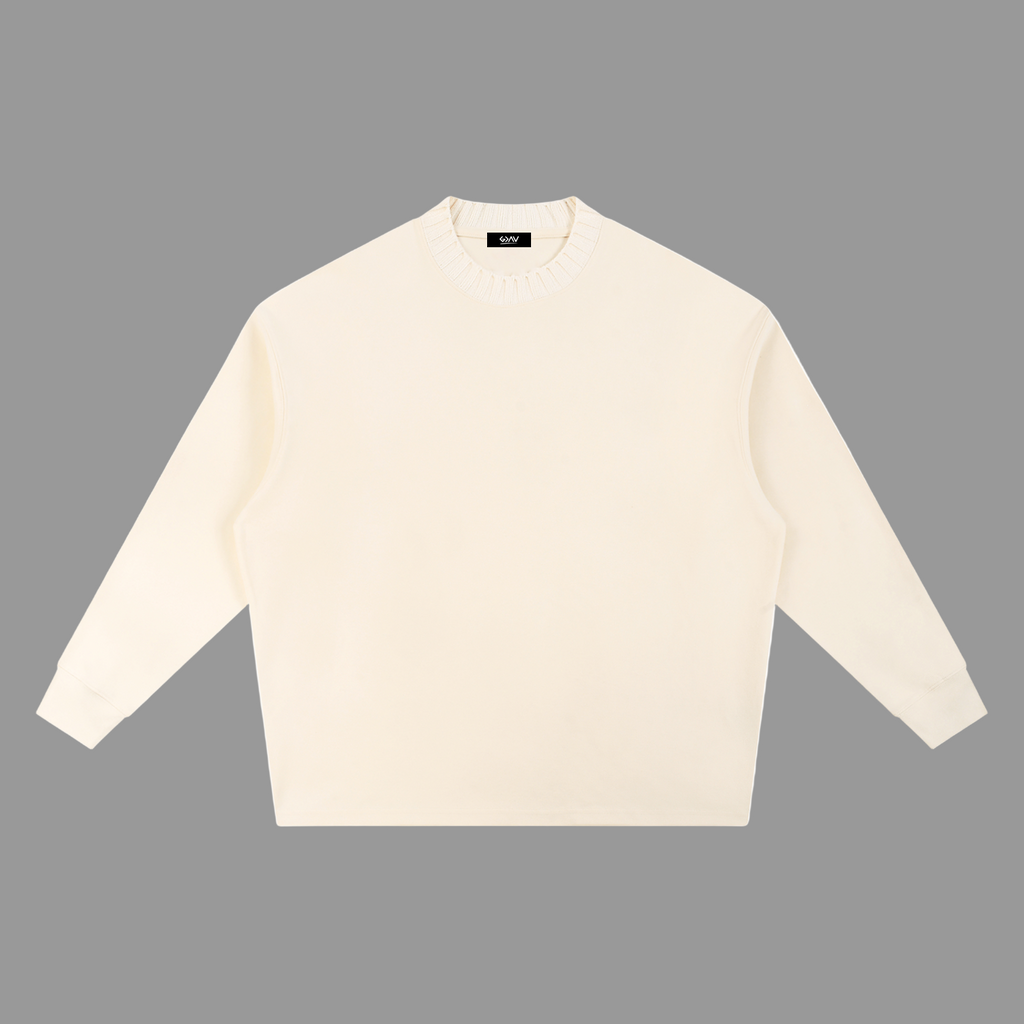 Sweat-shirt oversize à col rond en maille