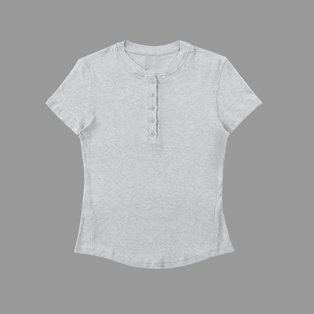 T-shirt Henley moulant en modal