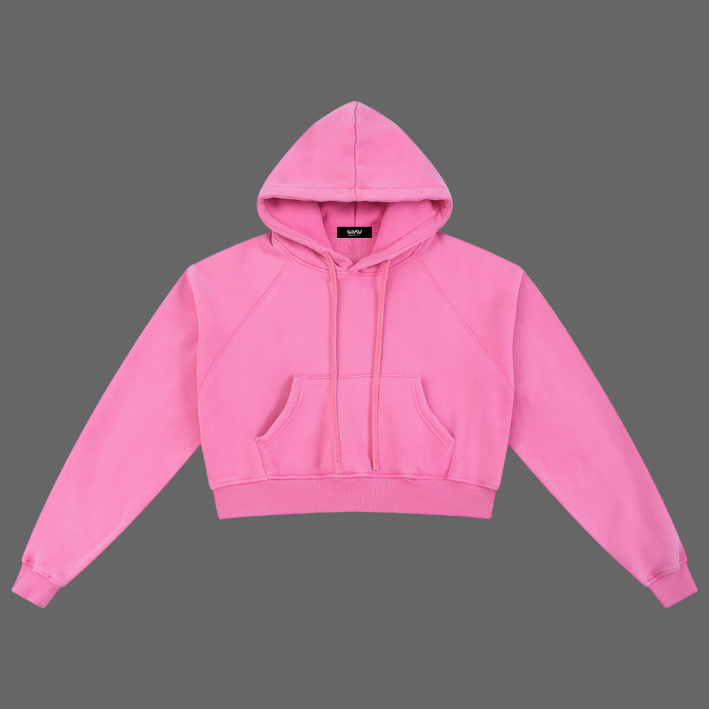 Hoodie court délavé à la neige