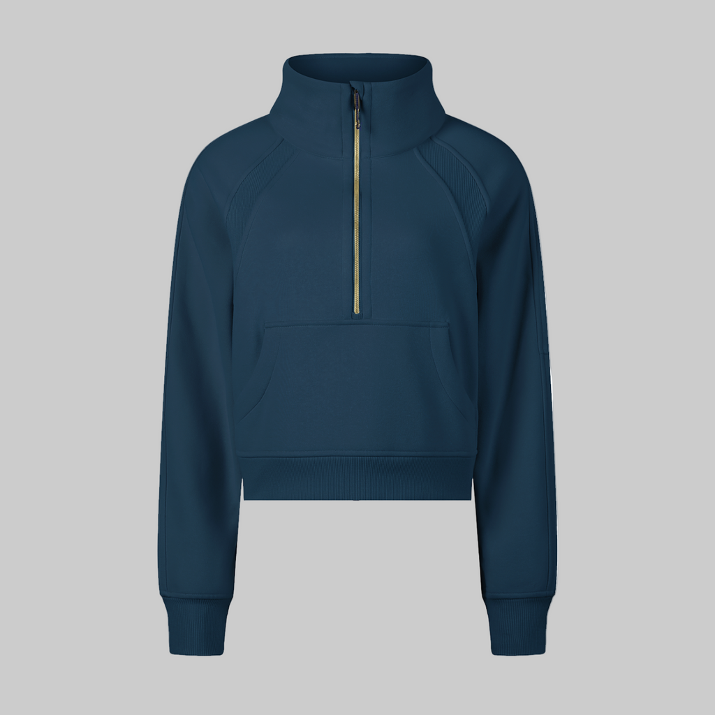 Sweat-shirt court à demi-zip