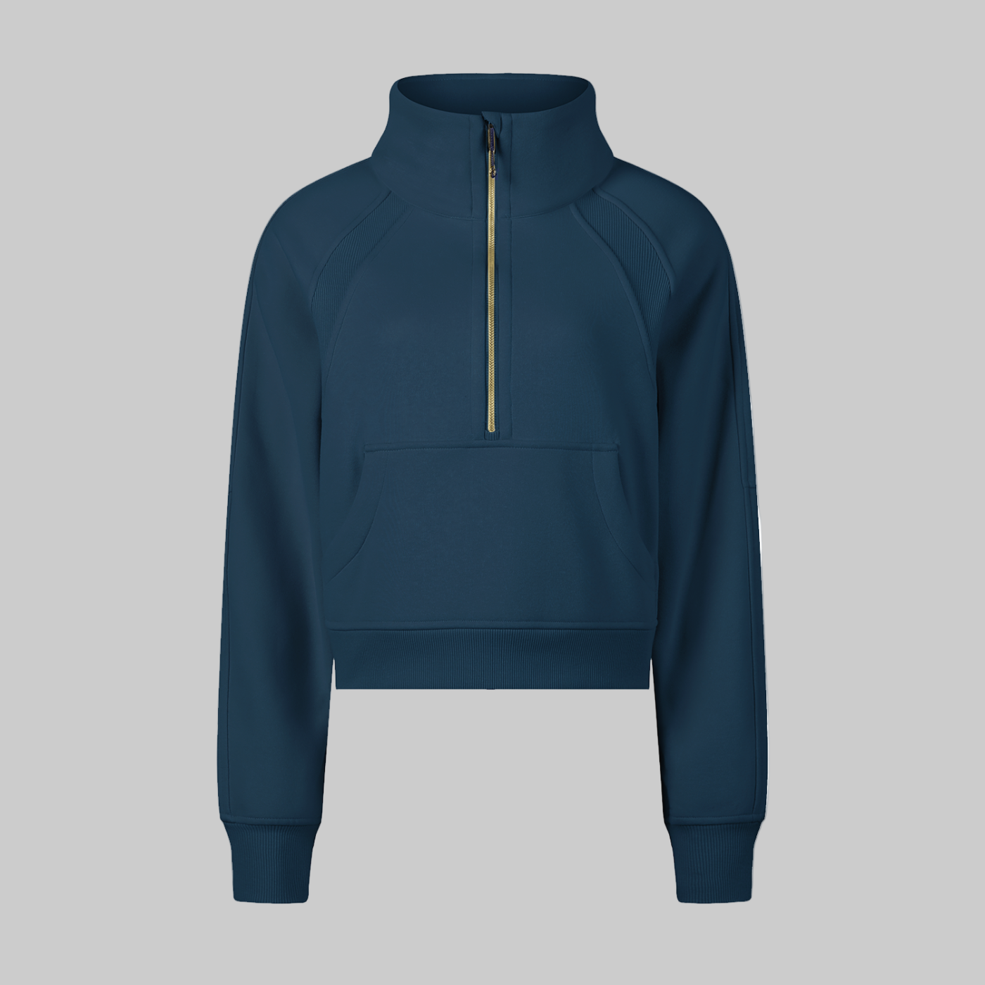 Sweat-shirt court à demi-zip