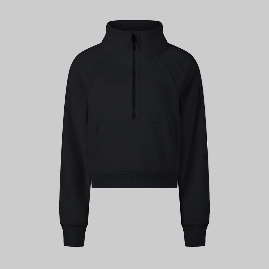 Sweat-shirt court à demi-zip