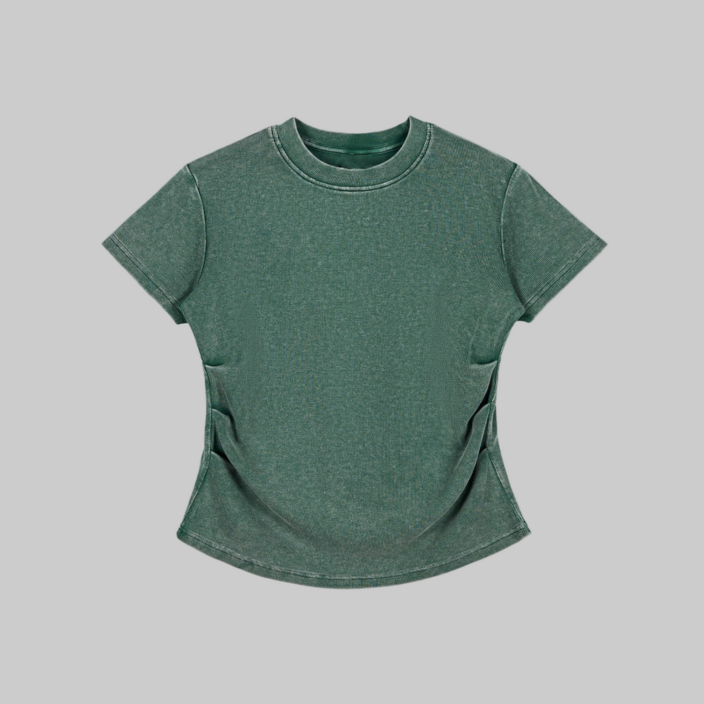 T-shirt moulant vintage en coton