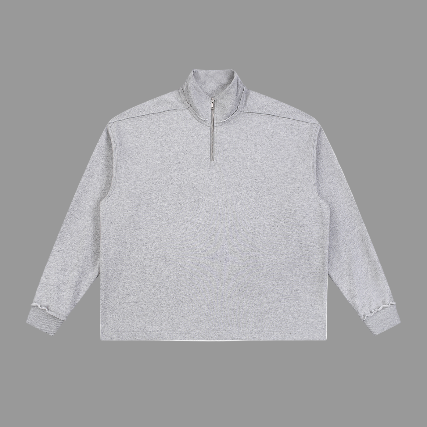 Sweat-shirt polaire à demi-zip bords roulés