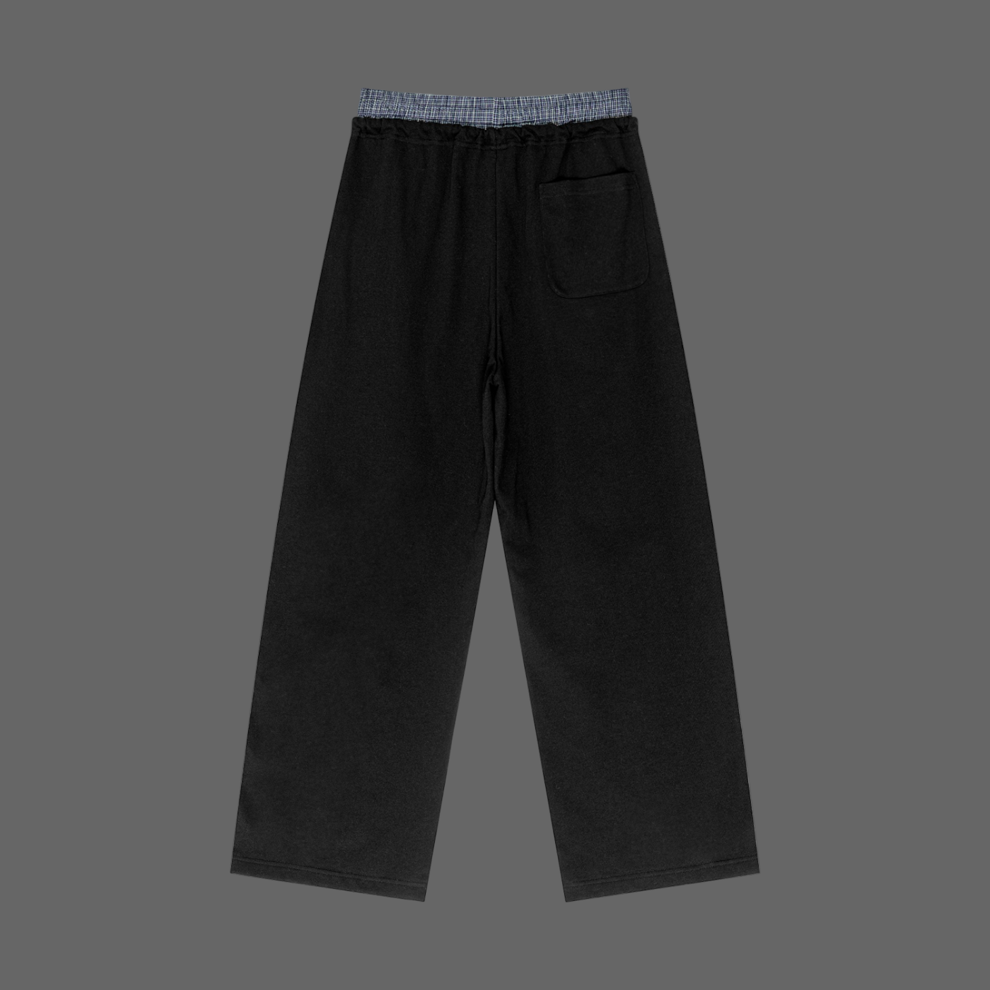 Pantalon à carreaux à taille contrastée