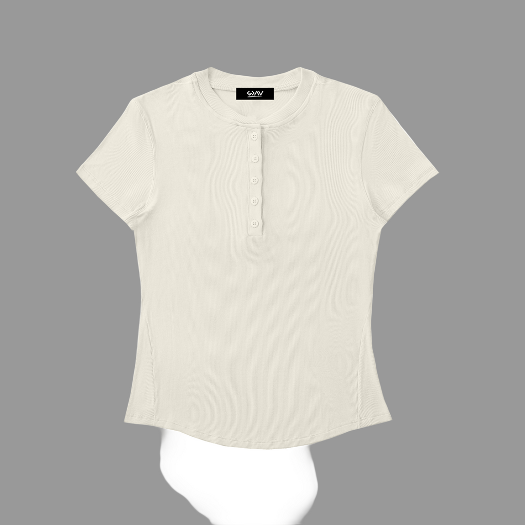 T-shirt Henley moulant en modal