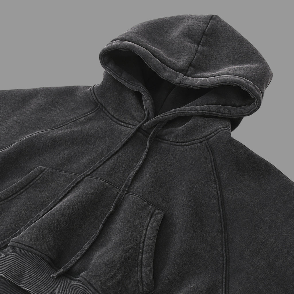 Hoodie court délavé à la neige