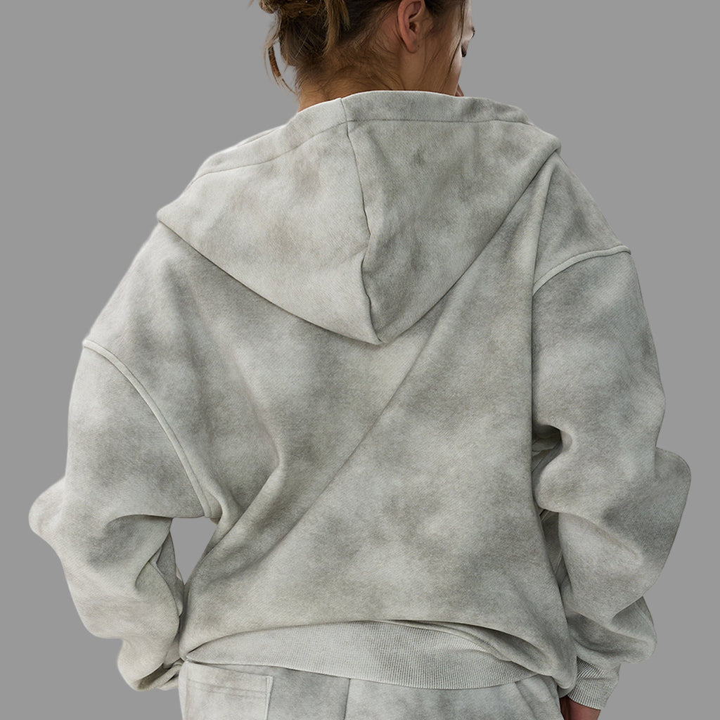 Hoodie en polaire délavée et sale