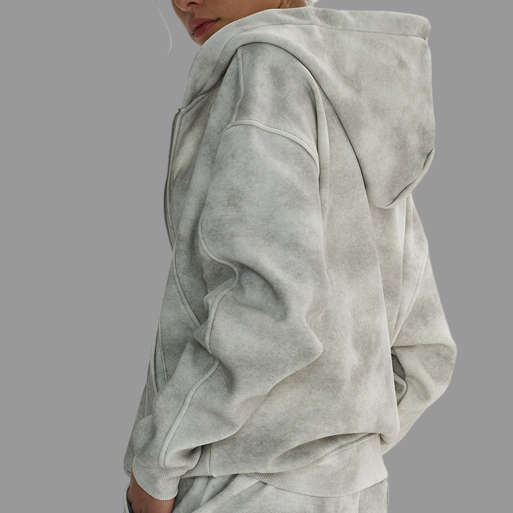 Hoodie en polaire délavée et sale