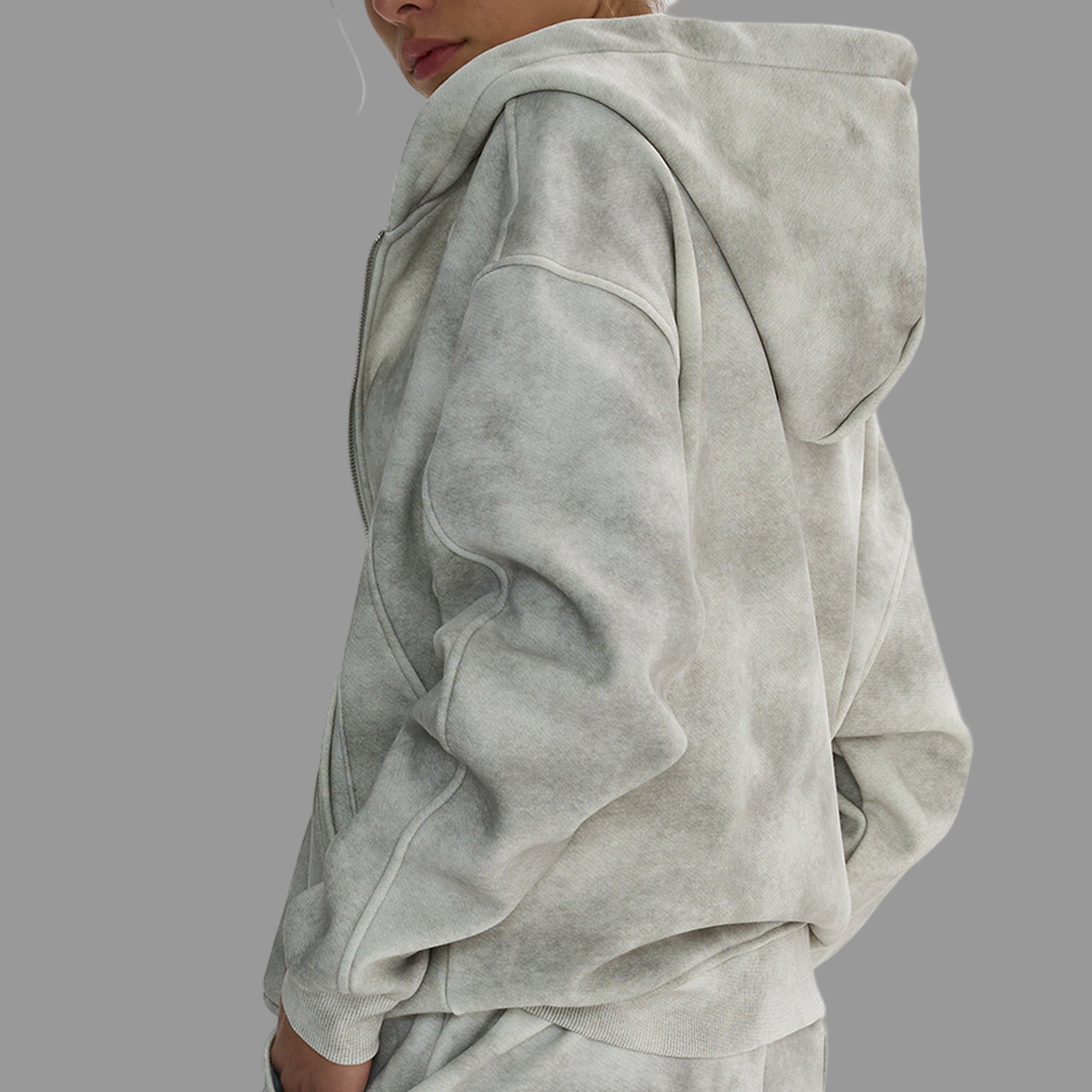 Hoodie en polaire délavée et sale