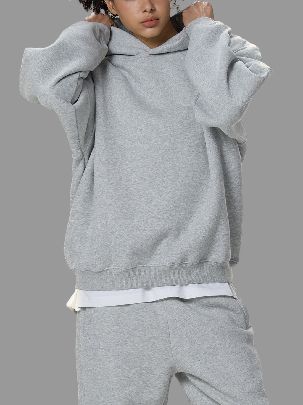 Hoodie carré en polaire