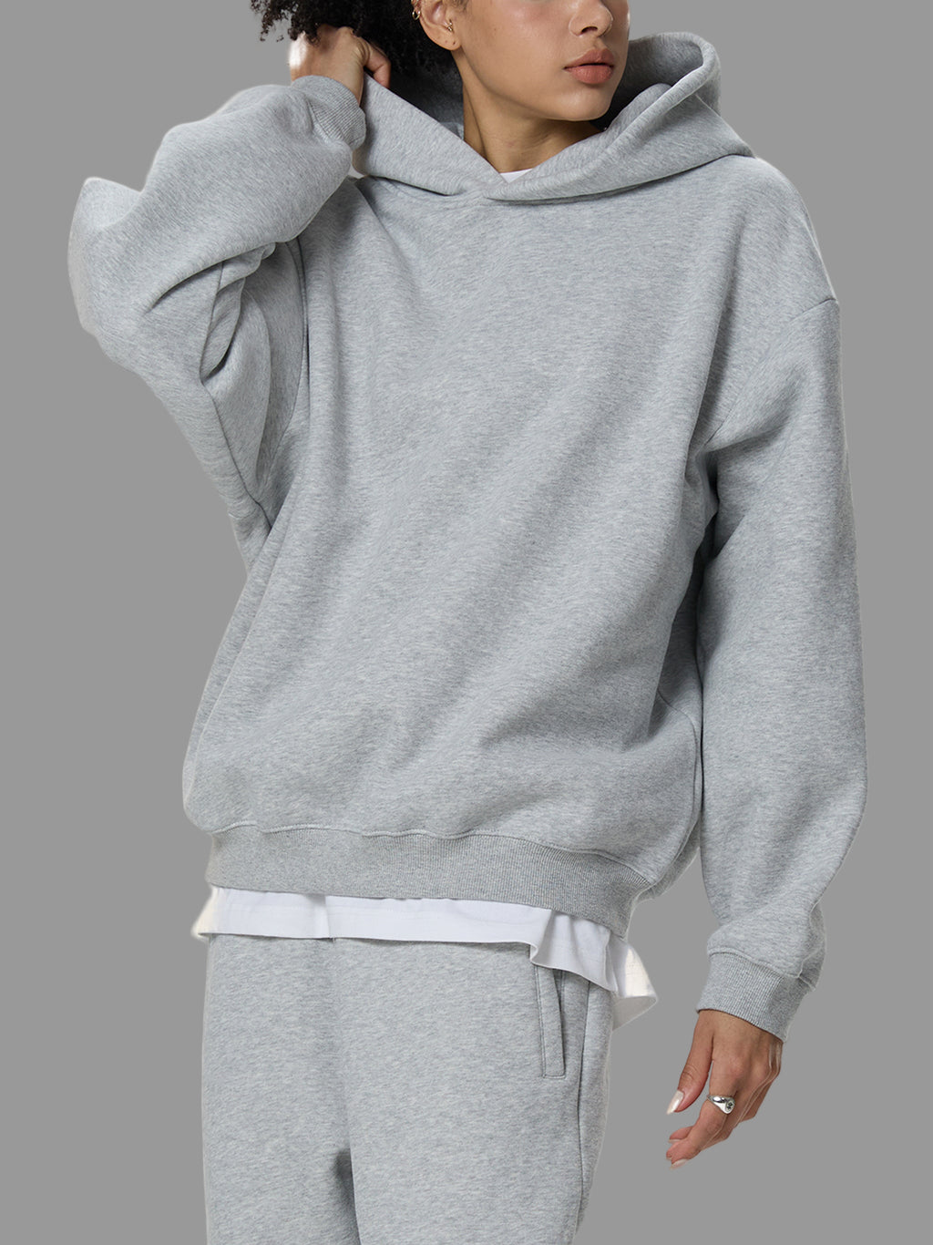 Hoodie carré en polaire