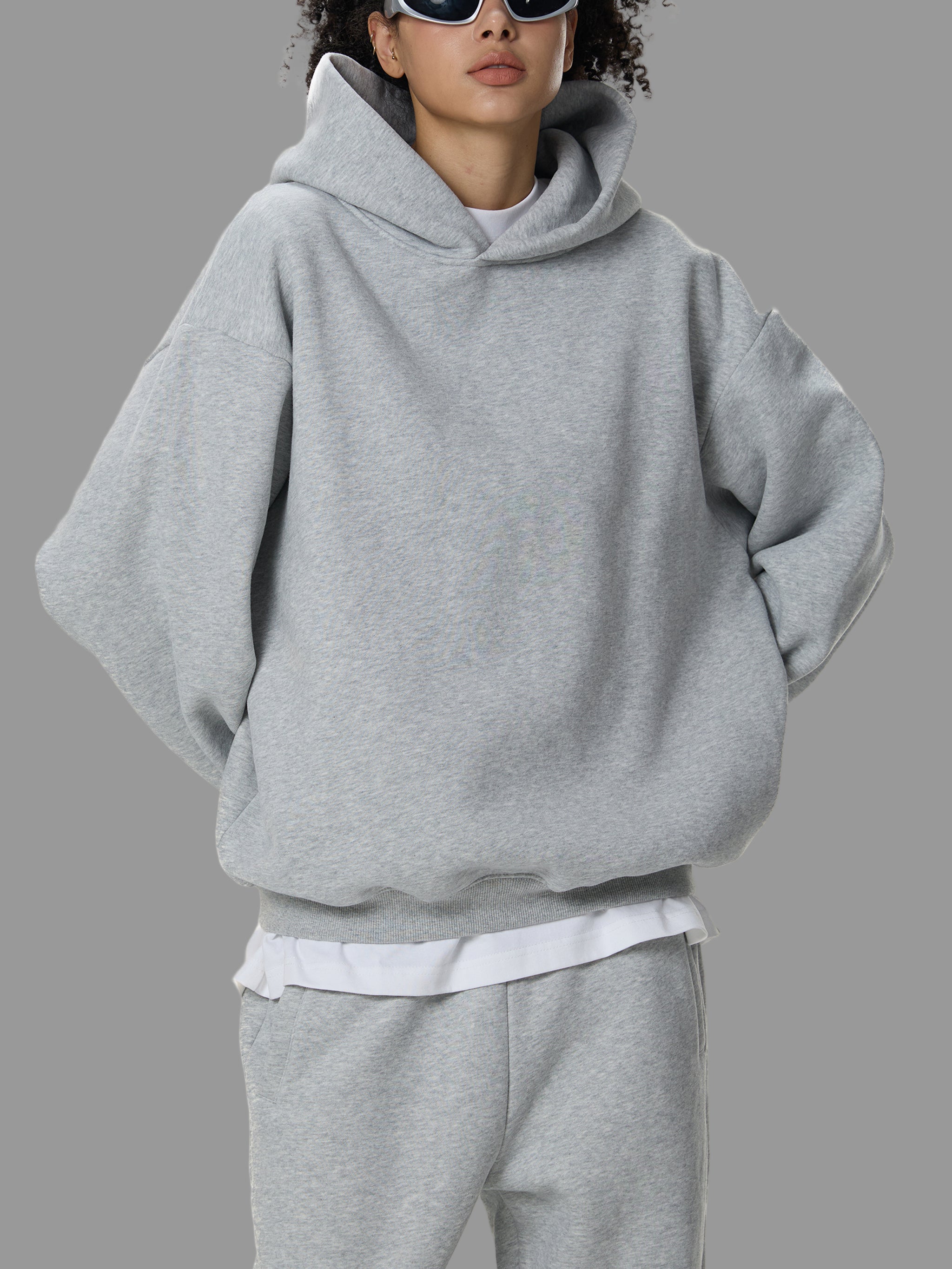 Hoodie carré en polaire