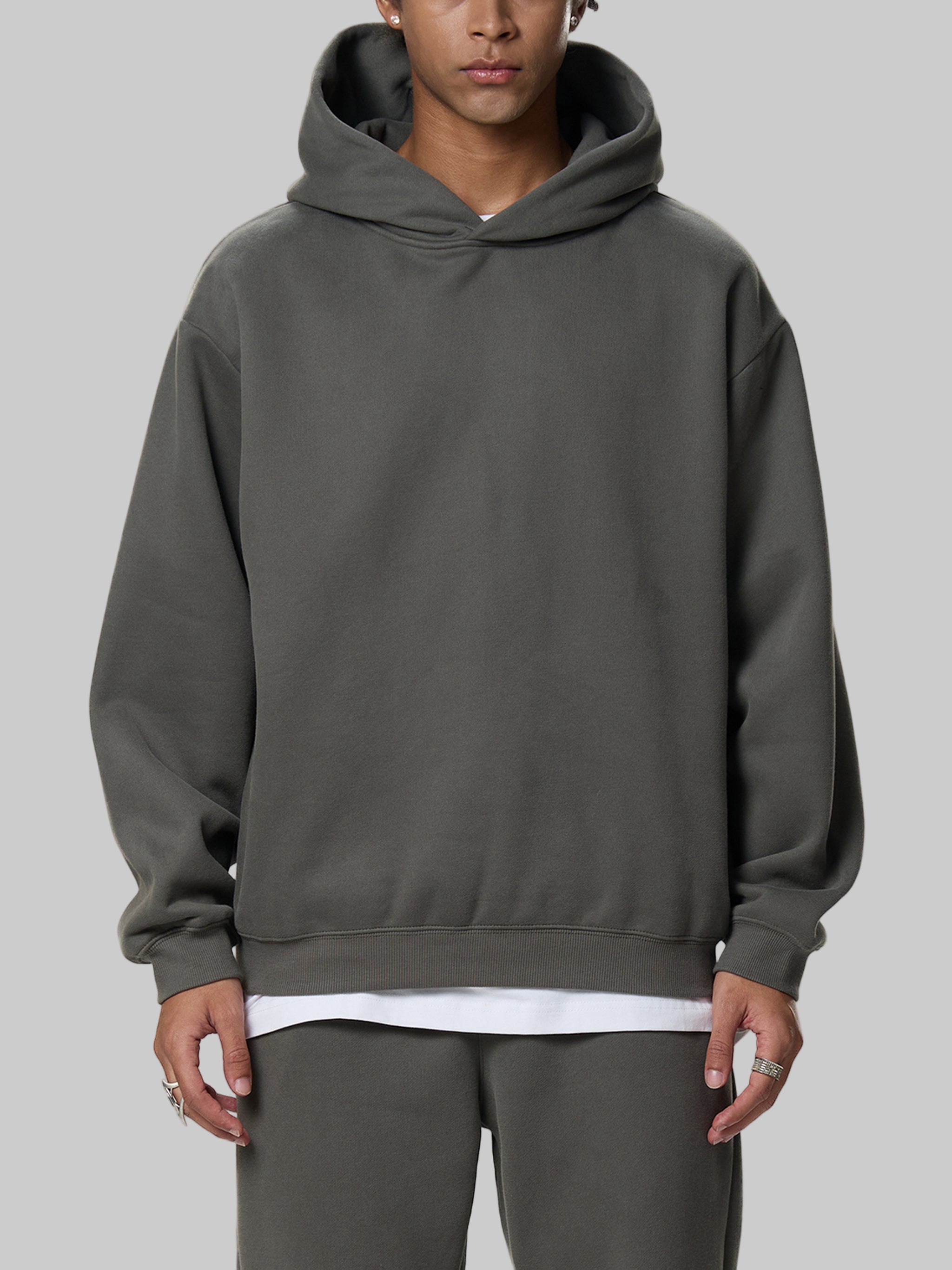 Hoodie carré en polaire