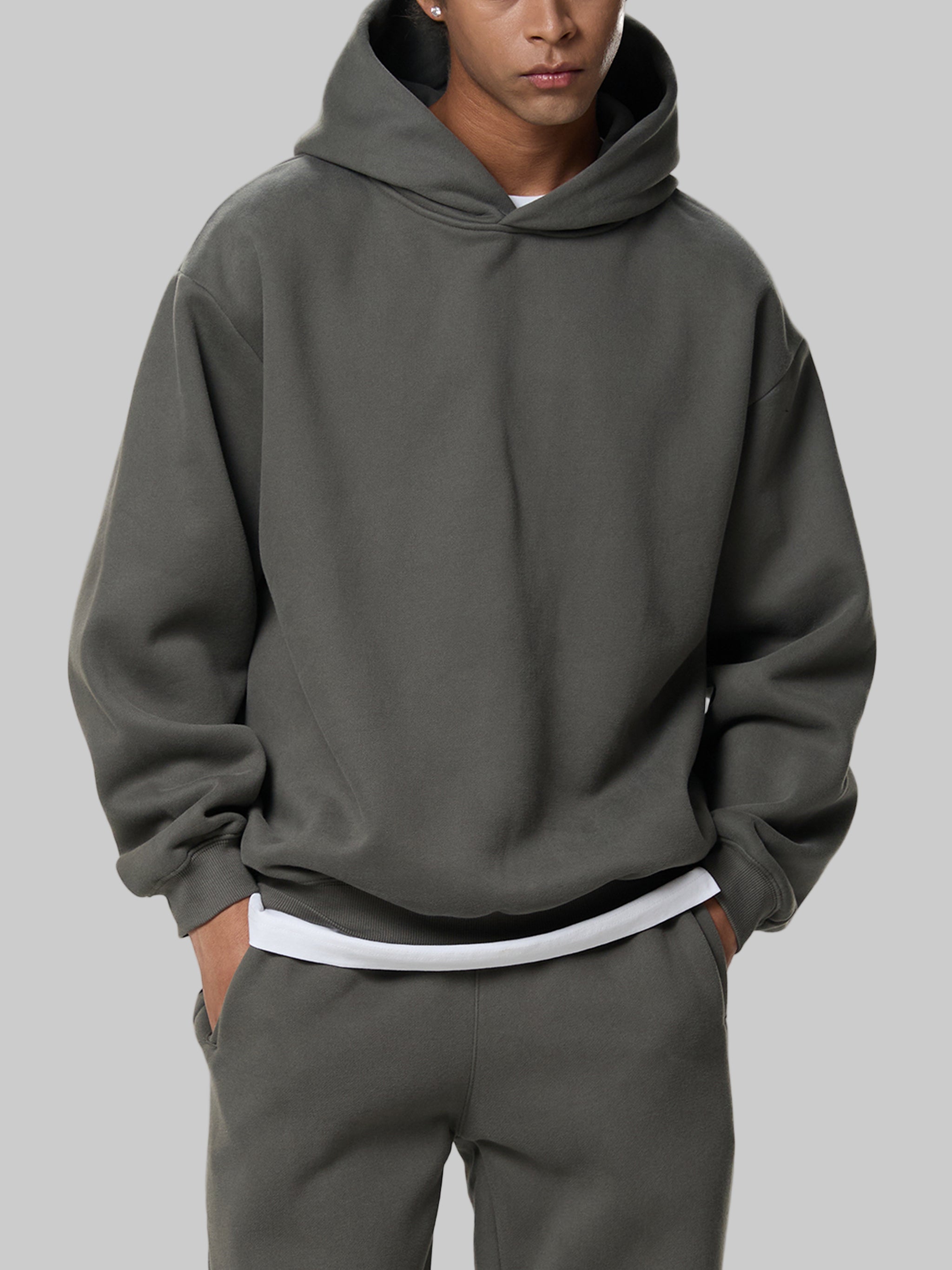 Hoodie carré en polaire