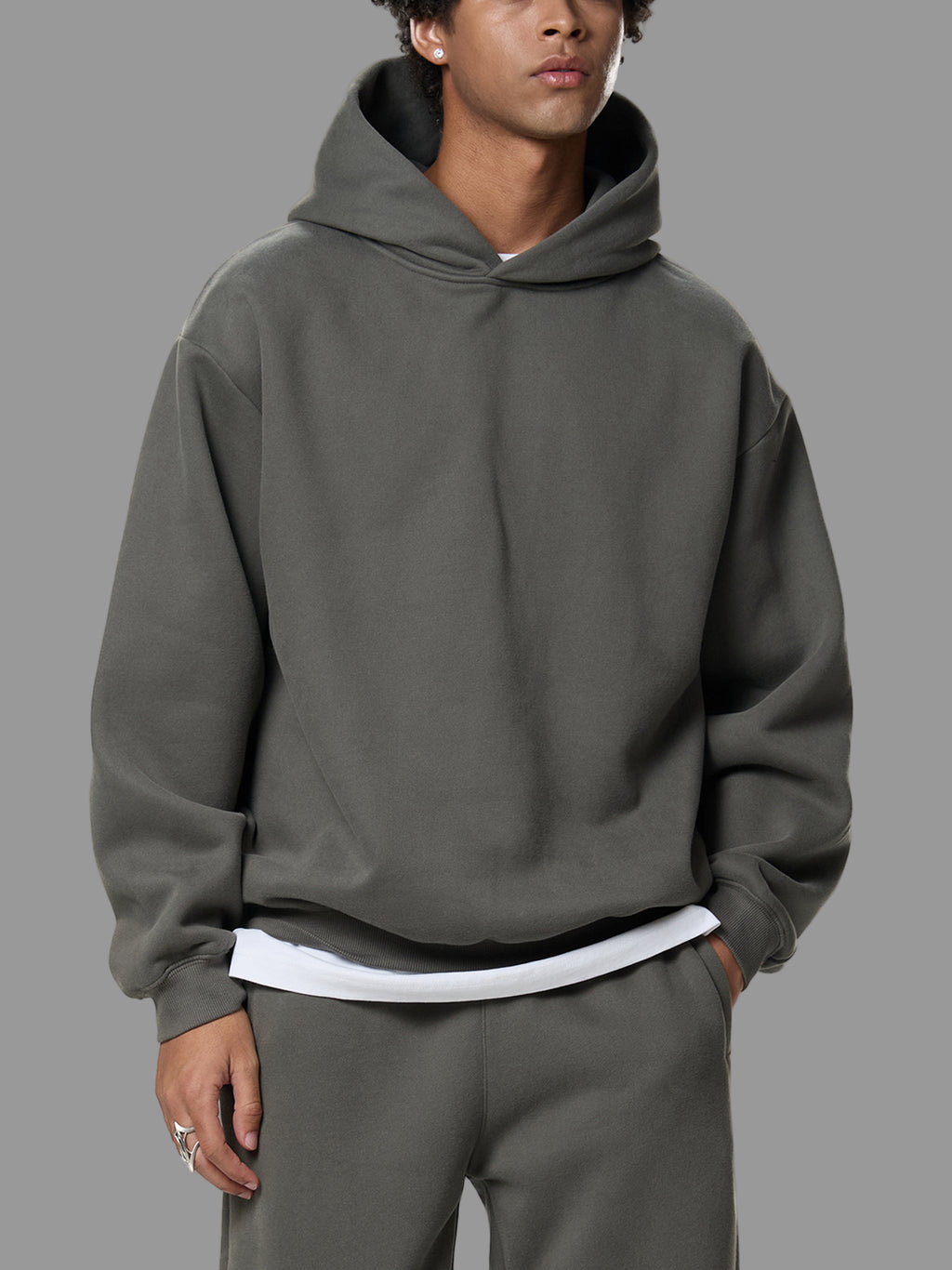 Hoodie carré en polaire