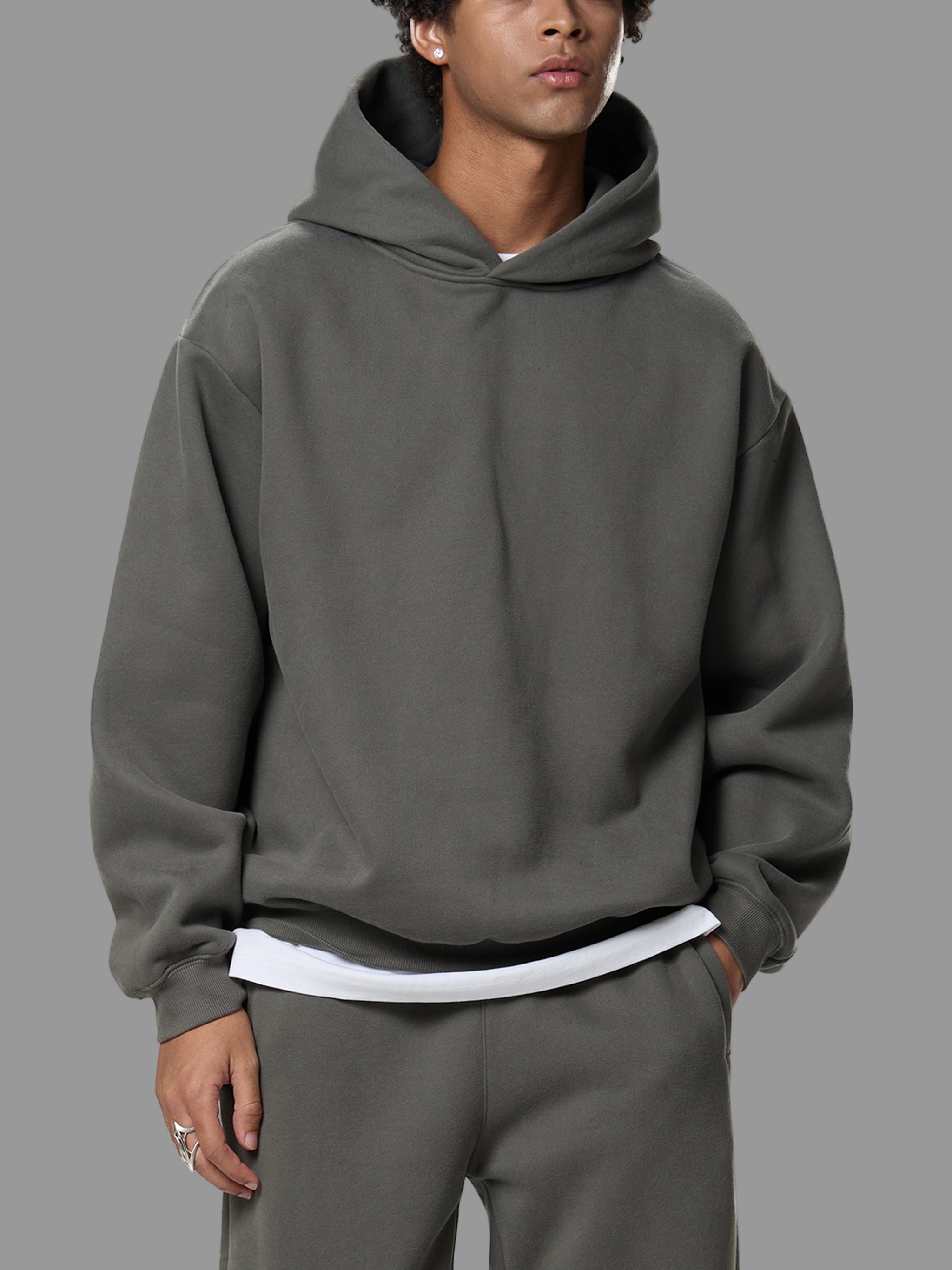 Hoodie carré en polaire