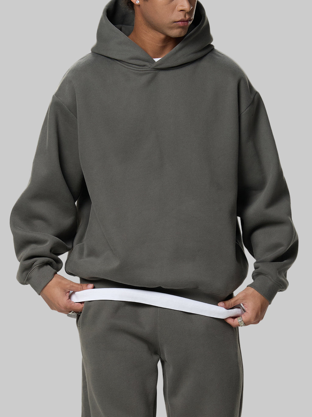 Hoodie carré en polaire