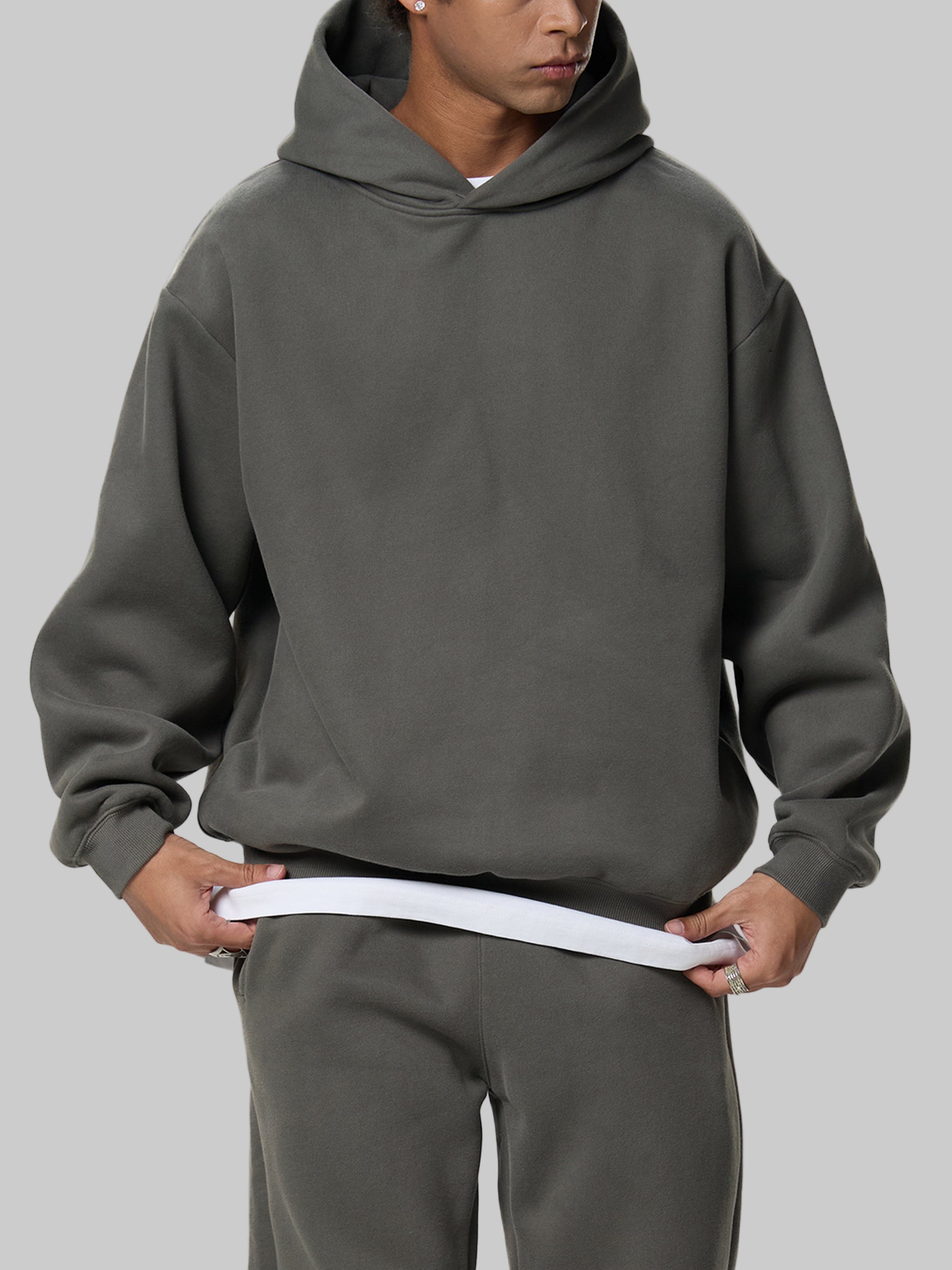 Hoodie carré en polaire