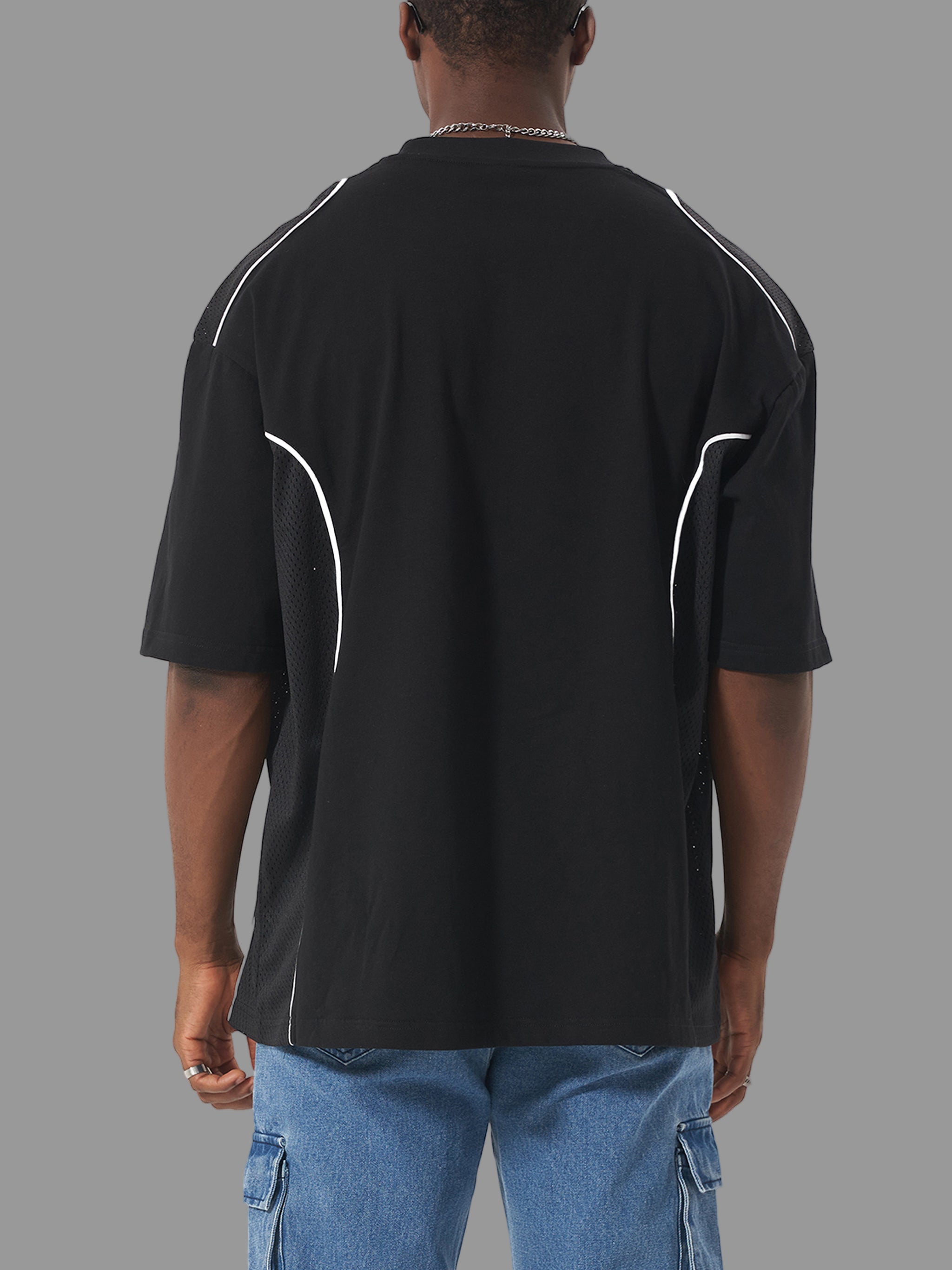 Contrast Piped Panel T-Shirt