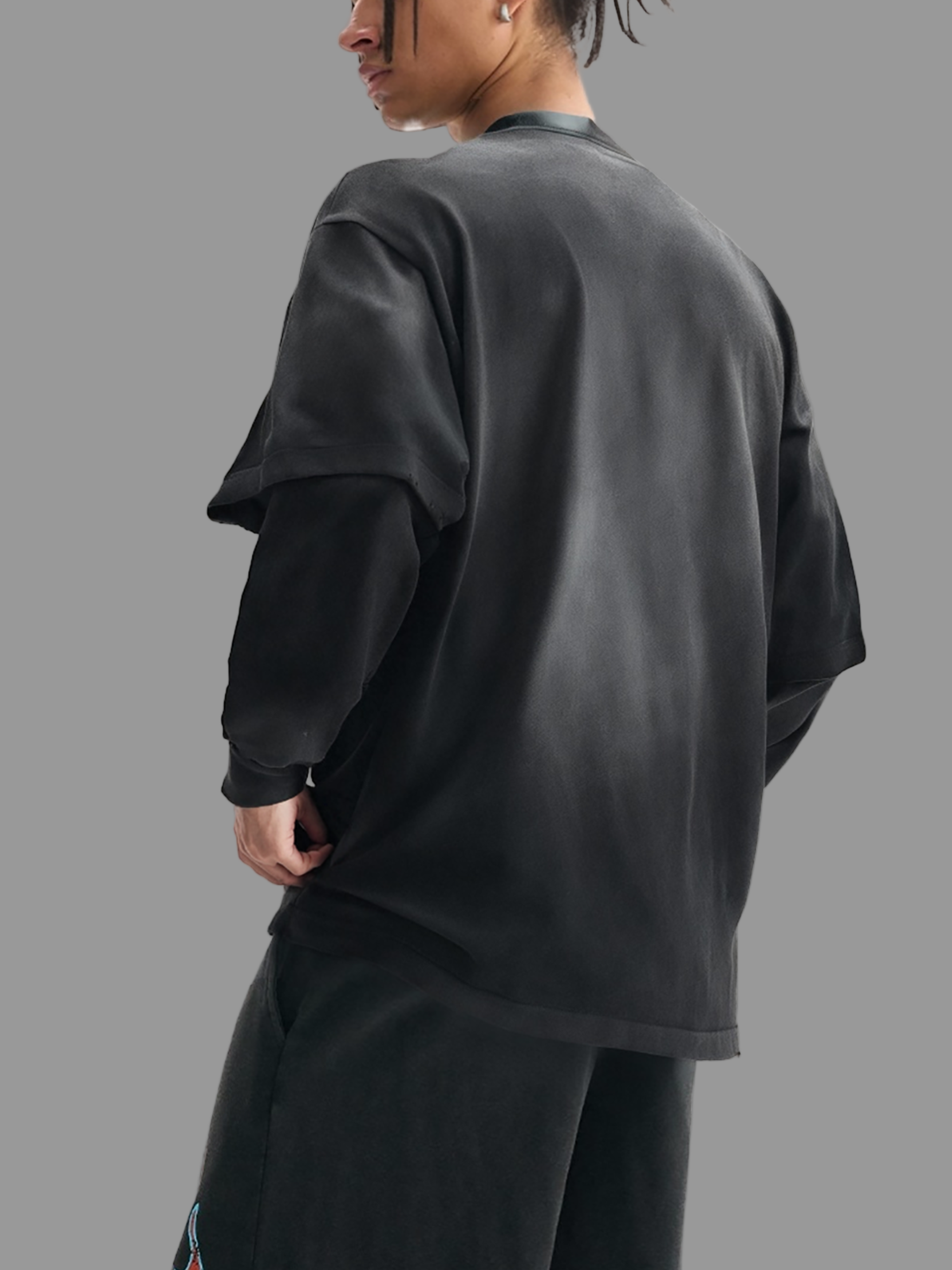 Sunfade Hand-Frayed Faux Two-Piece T-Shirt