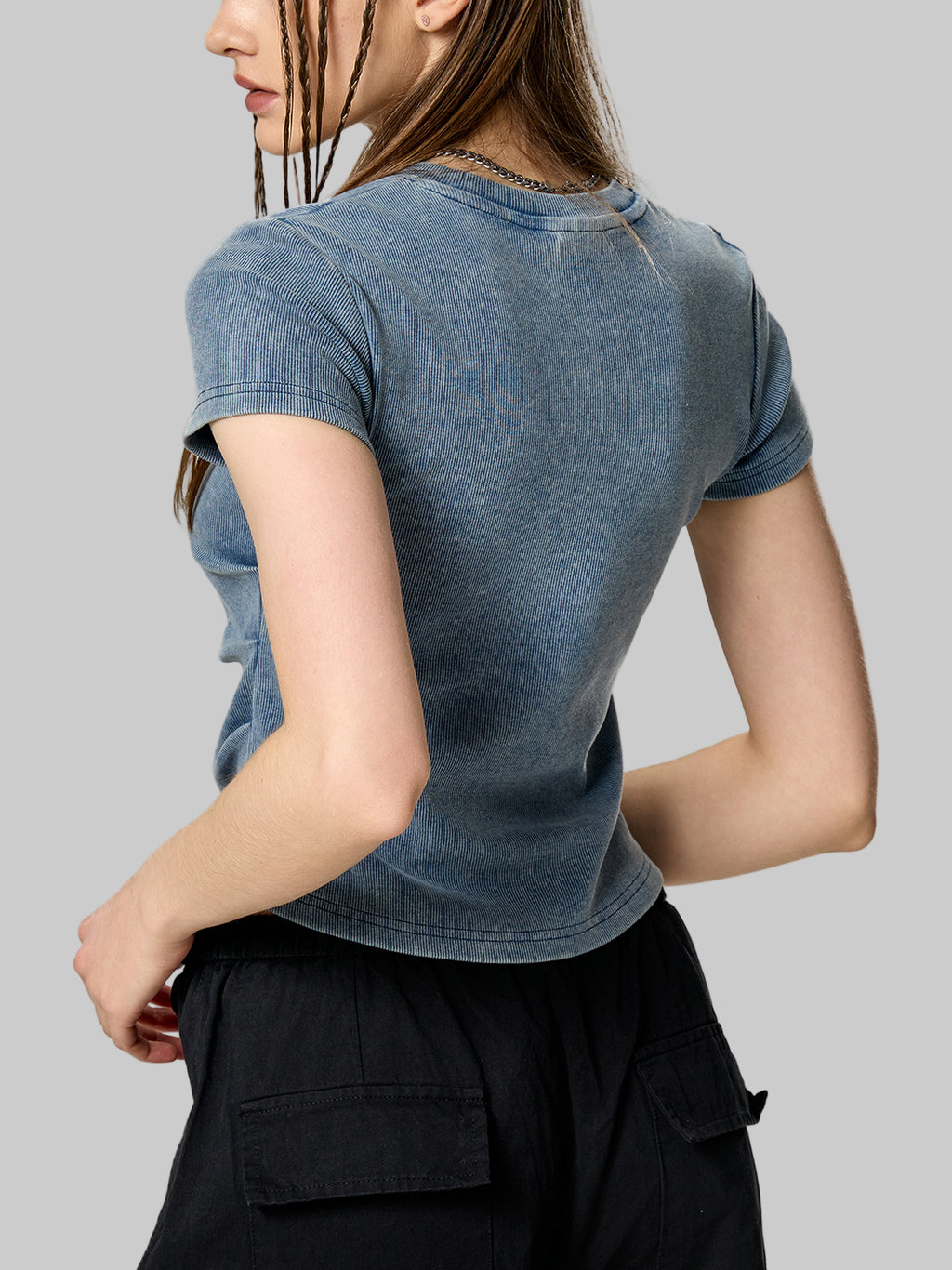 T-shirt moulant vintage en coton