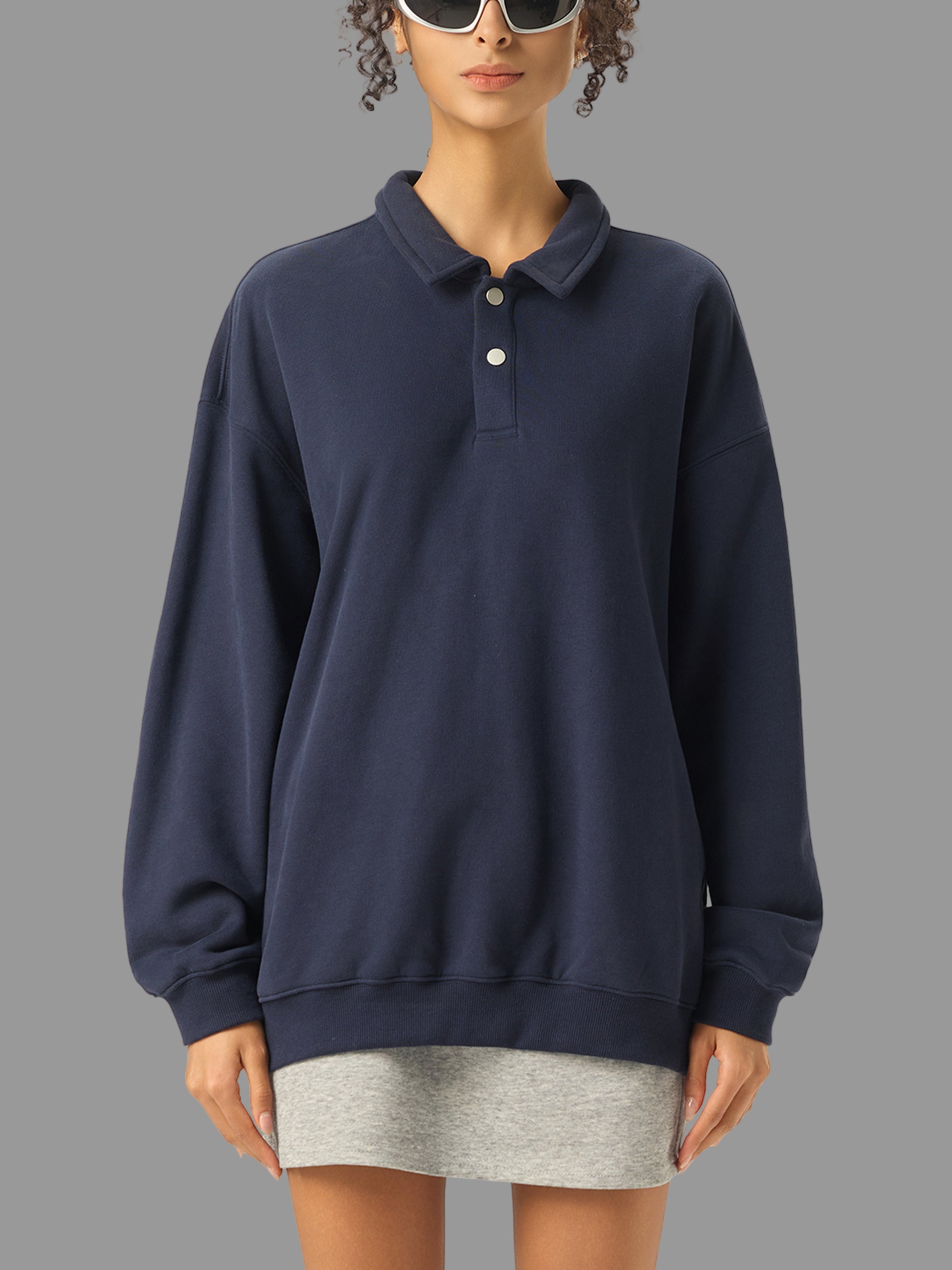 Sweat-shirt à col polo épais