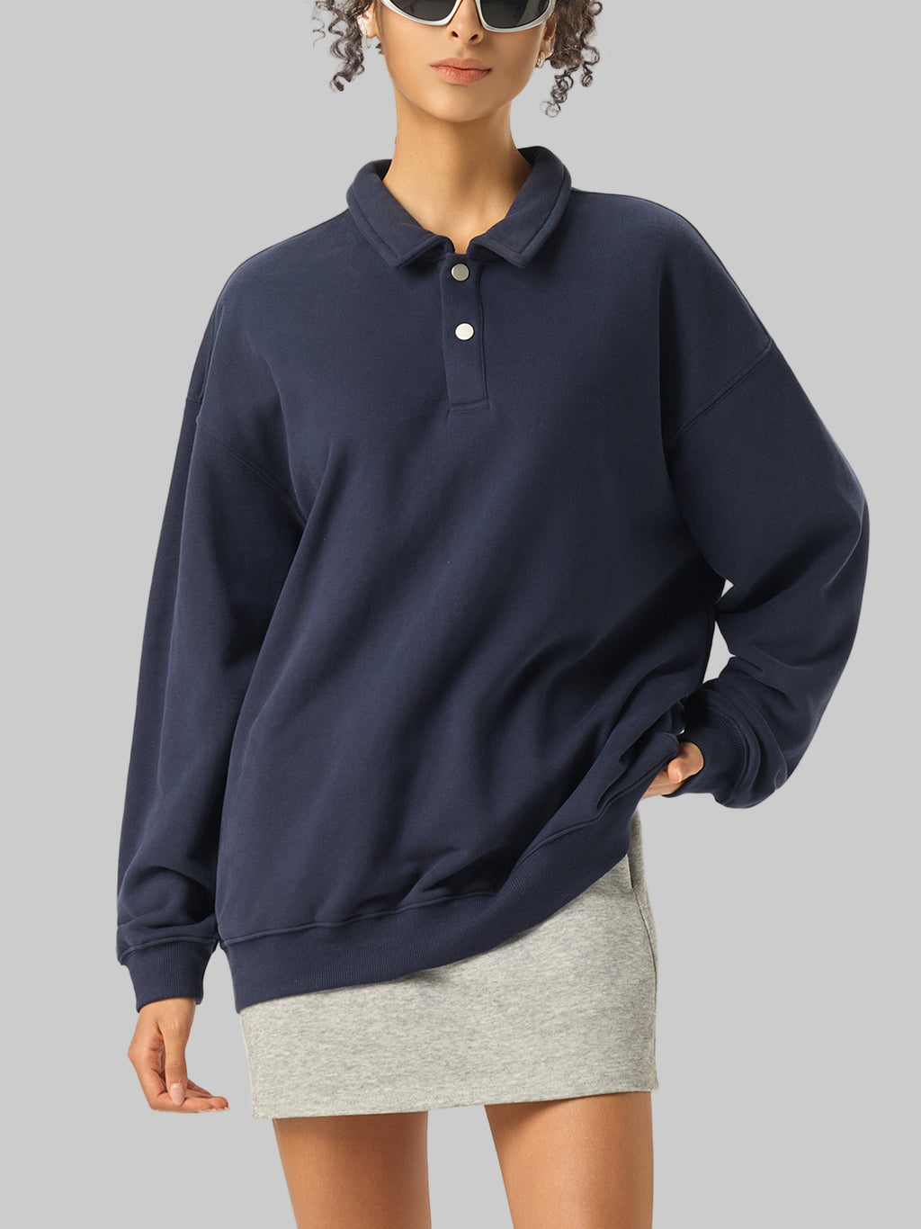 Sweat-shirt à col polo épais