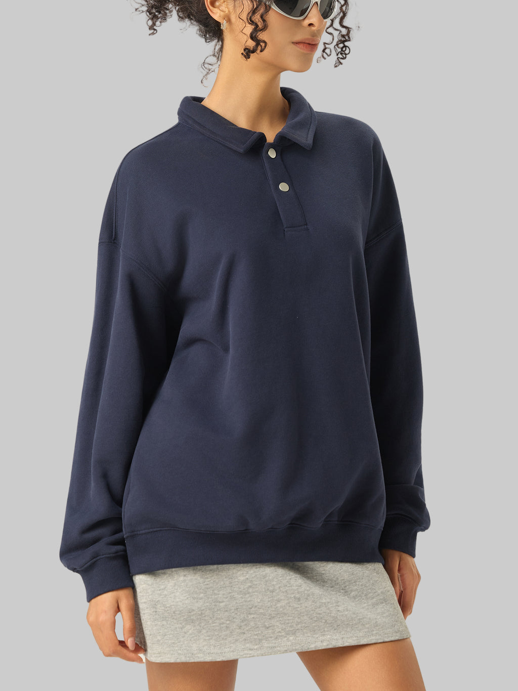 Sweat-shirt à col polo épais