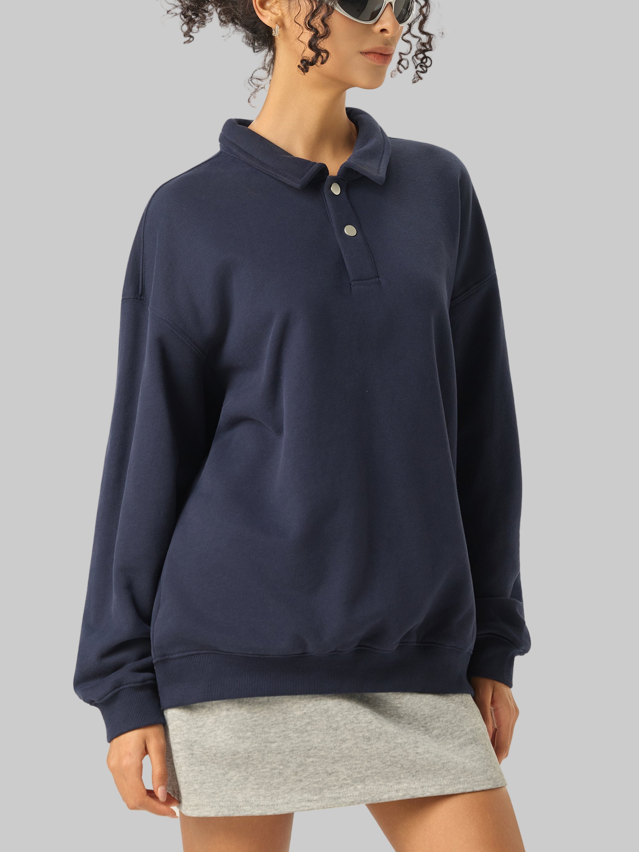 Sweat-shirt à col polo épais