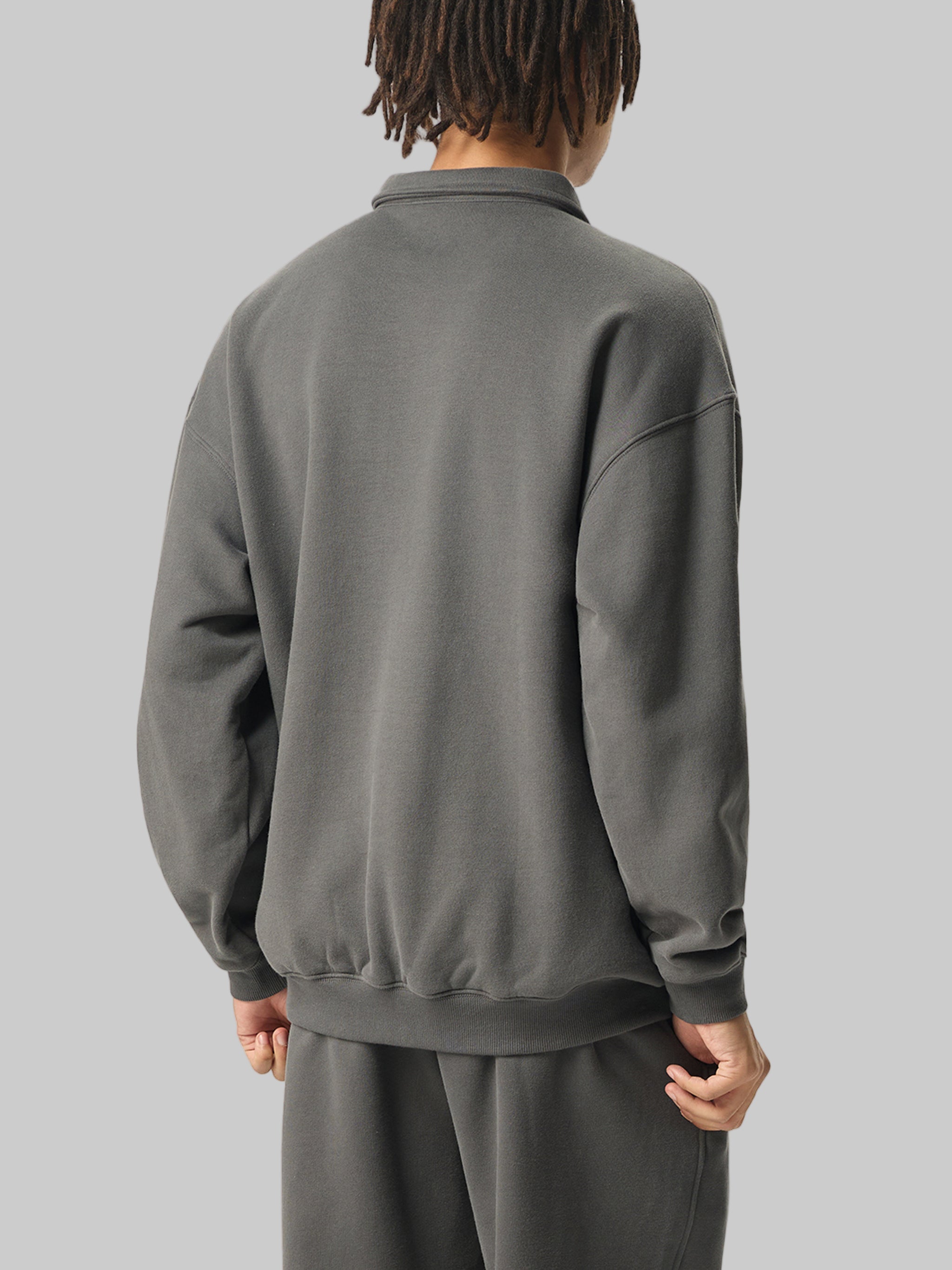 Sweat-shirt à col polo épais