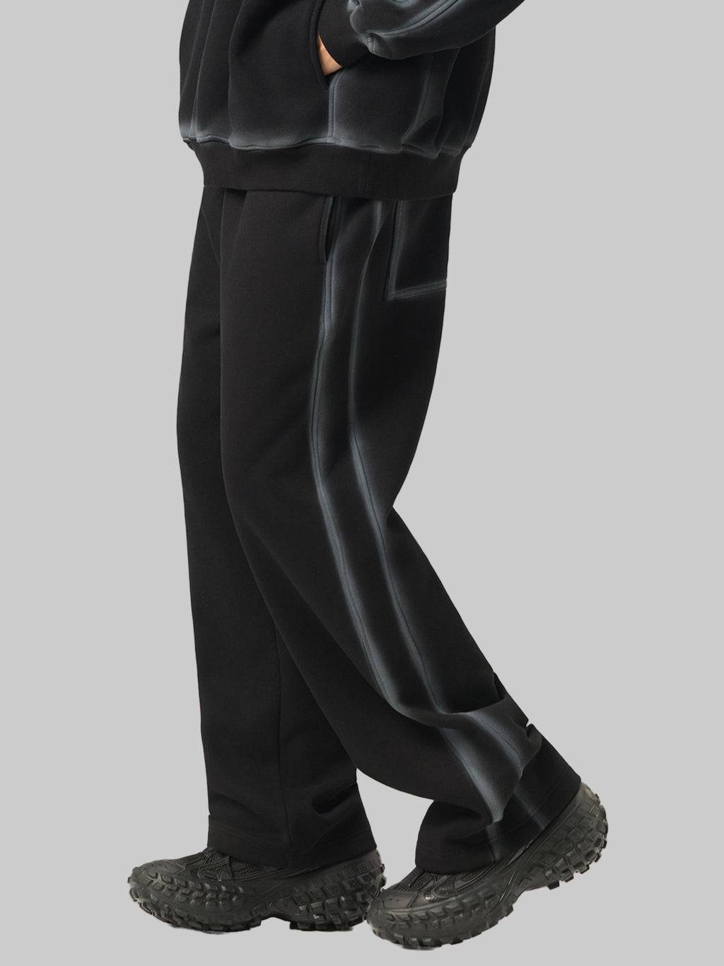 Pantalon de survêtement en polaire à bords délavés