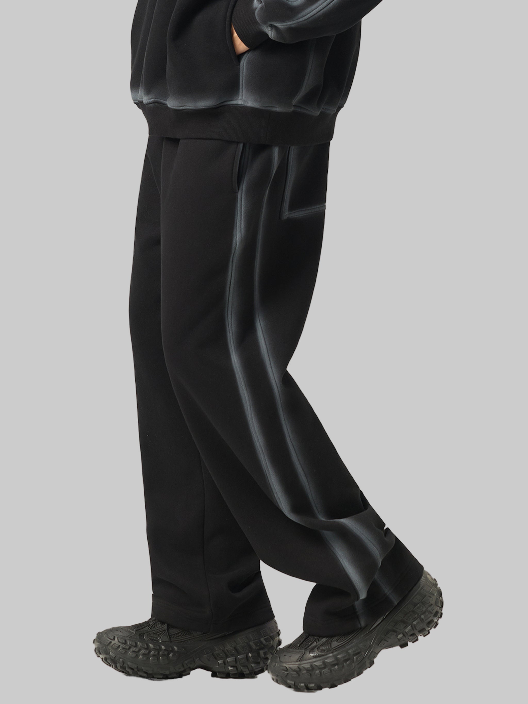 Pantalon de survêtement en polaire à bords délavés