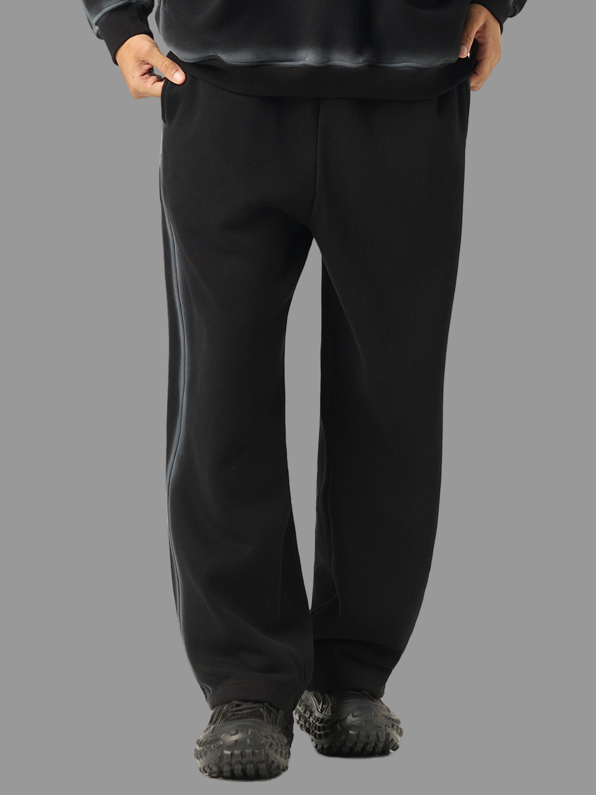 Pantalon de survêtement en polaire à bords délavés